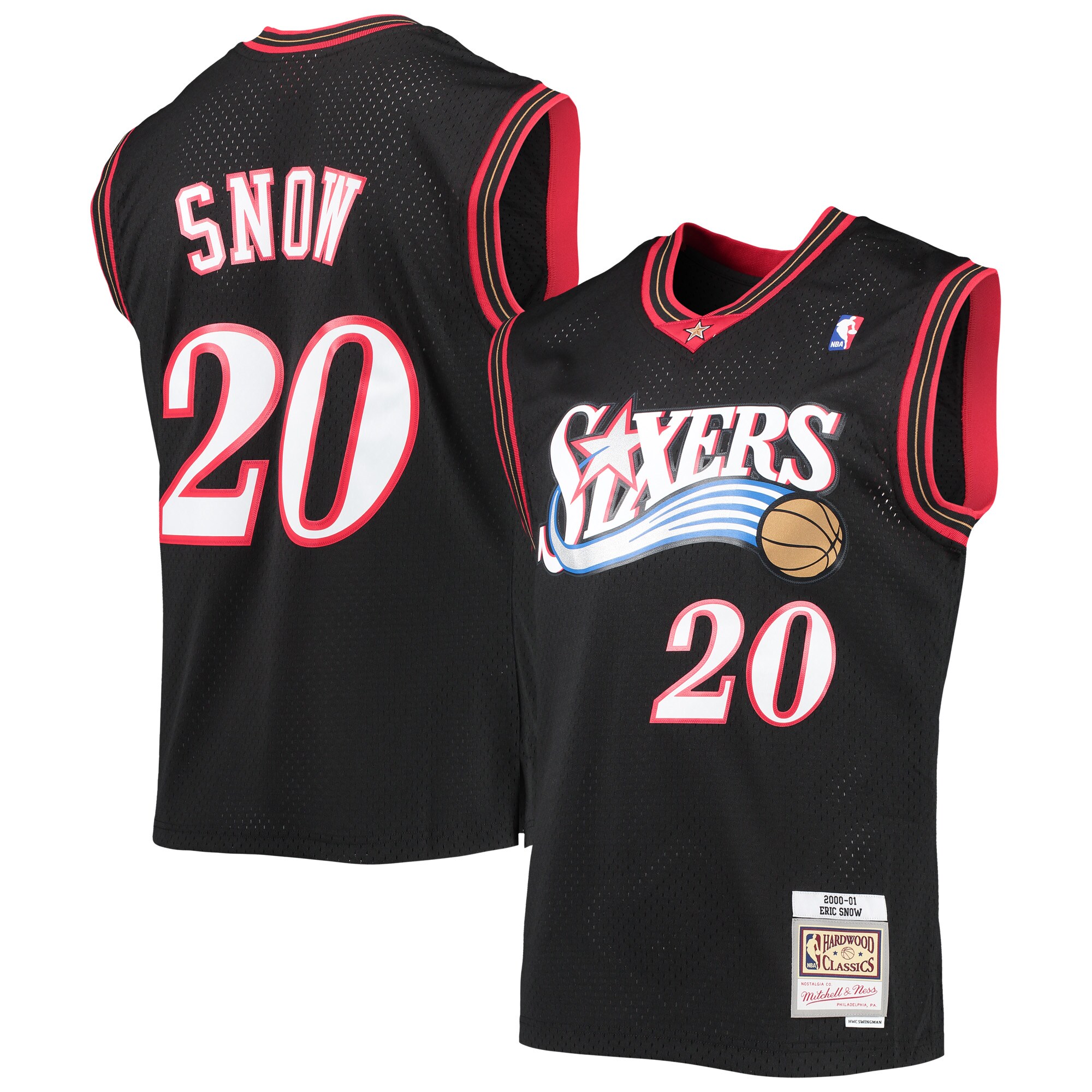 Eric Snow Philadelphia 76ers Mitchell & Ness 2000\/01 Hardwood Classics Swingman Jersey - Black