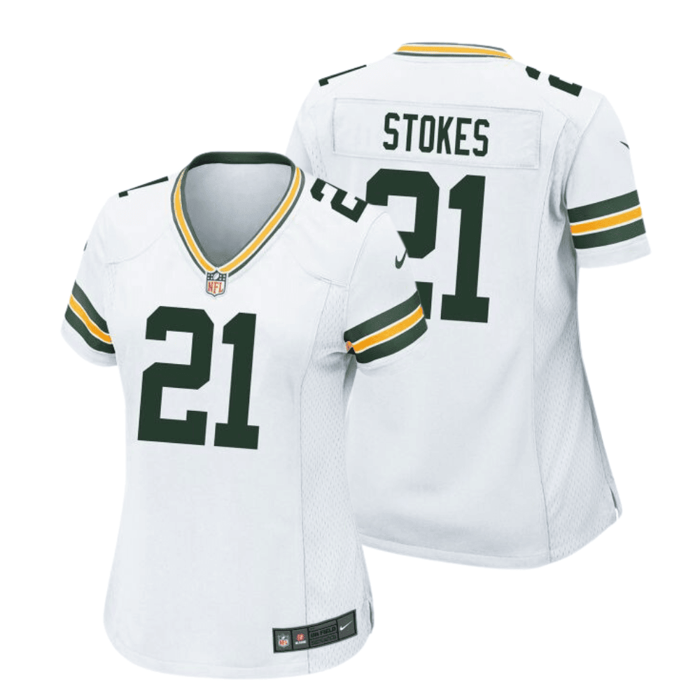 Eric Stokes 21 Green Bay Packers Women Away Game Jersey - White
