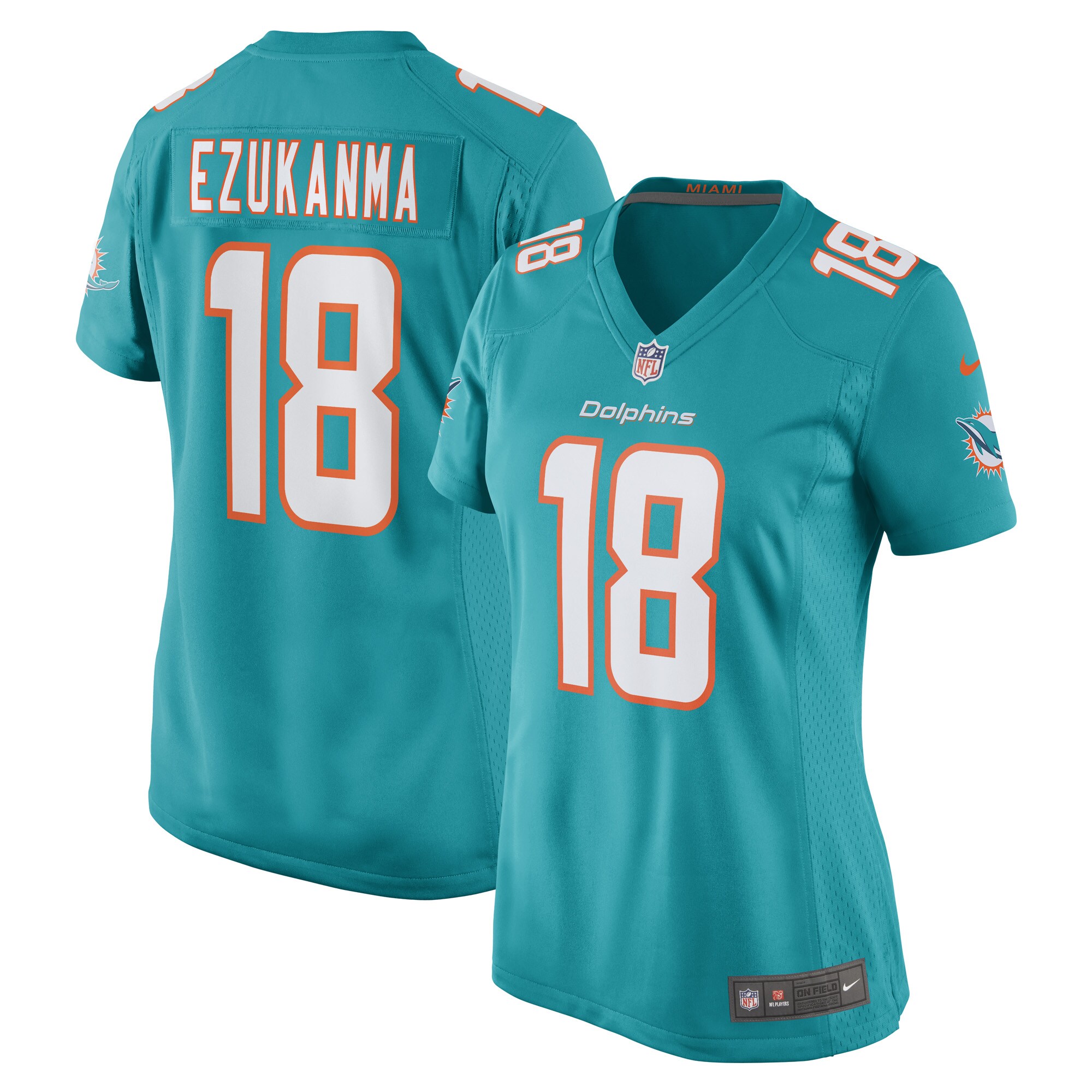 Erik Ezukanma Miami Dolphins Women's Game Player Jersey - Aqua