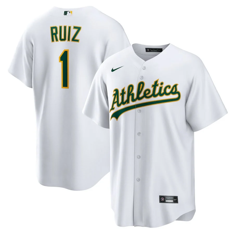 Esteury Ruiz 1 Oakland Athletics Home Men Jersey - White