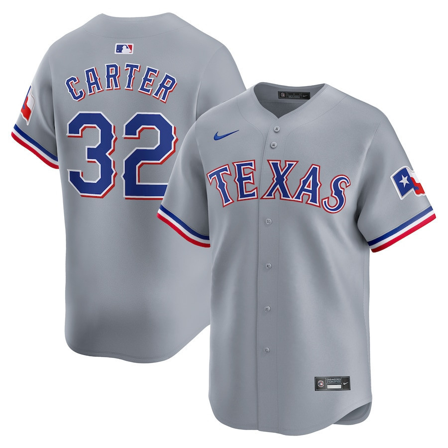Evan Carter 32 Texas Rangers Away Limited Men Jersey - Gray