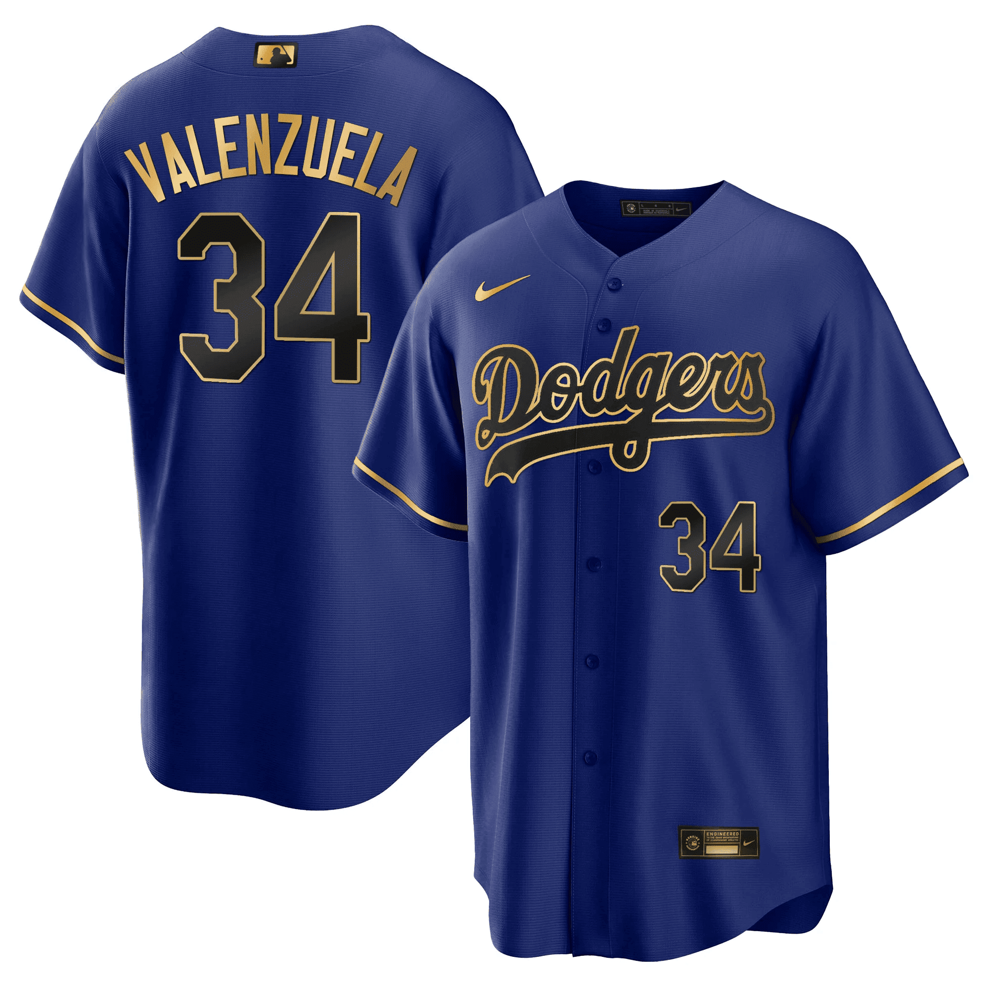 Fernando Valenzuela 34 Los Angeles Dodgers Baseball Men Jersey - Cool Black Royal