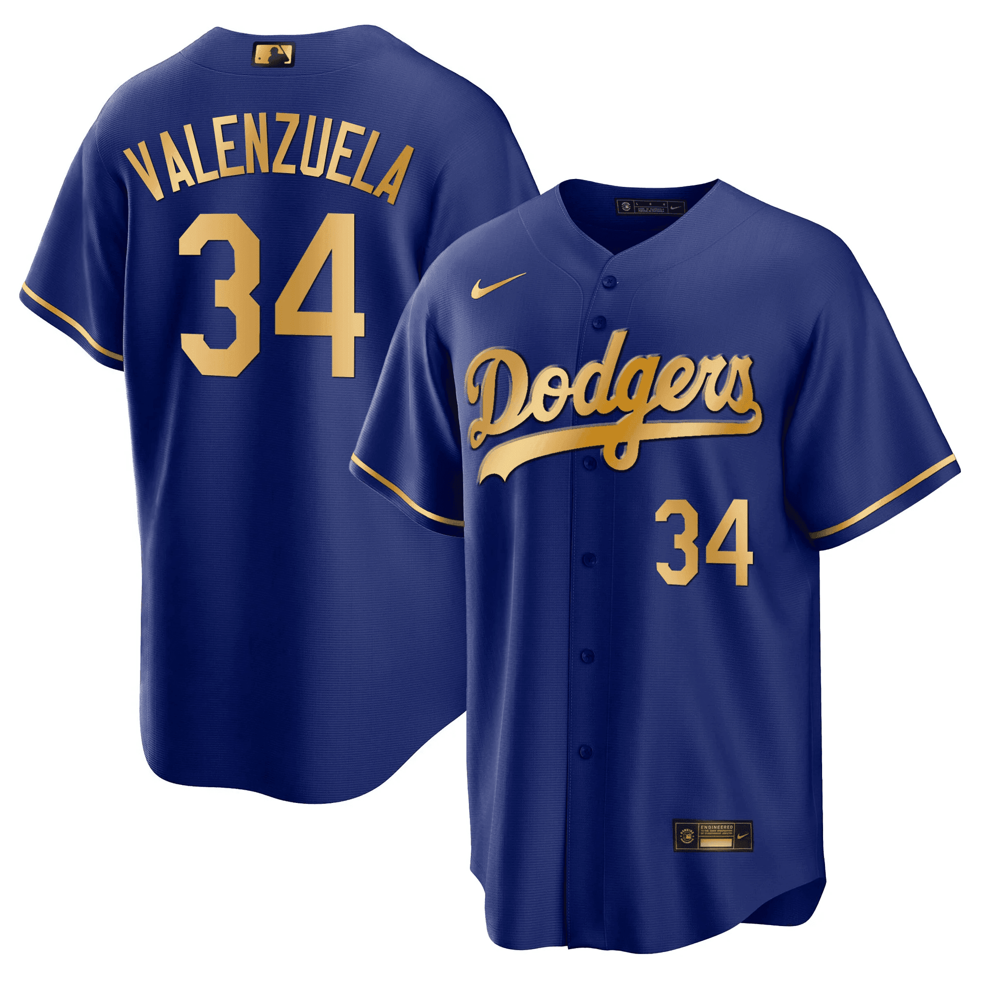 Fernando Valenzuela 34 Los Angeles Dodgers Baseball Men Jersey - Cool Royal Gold