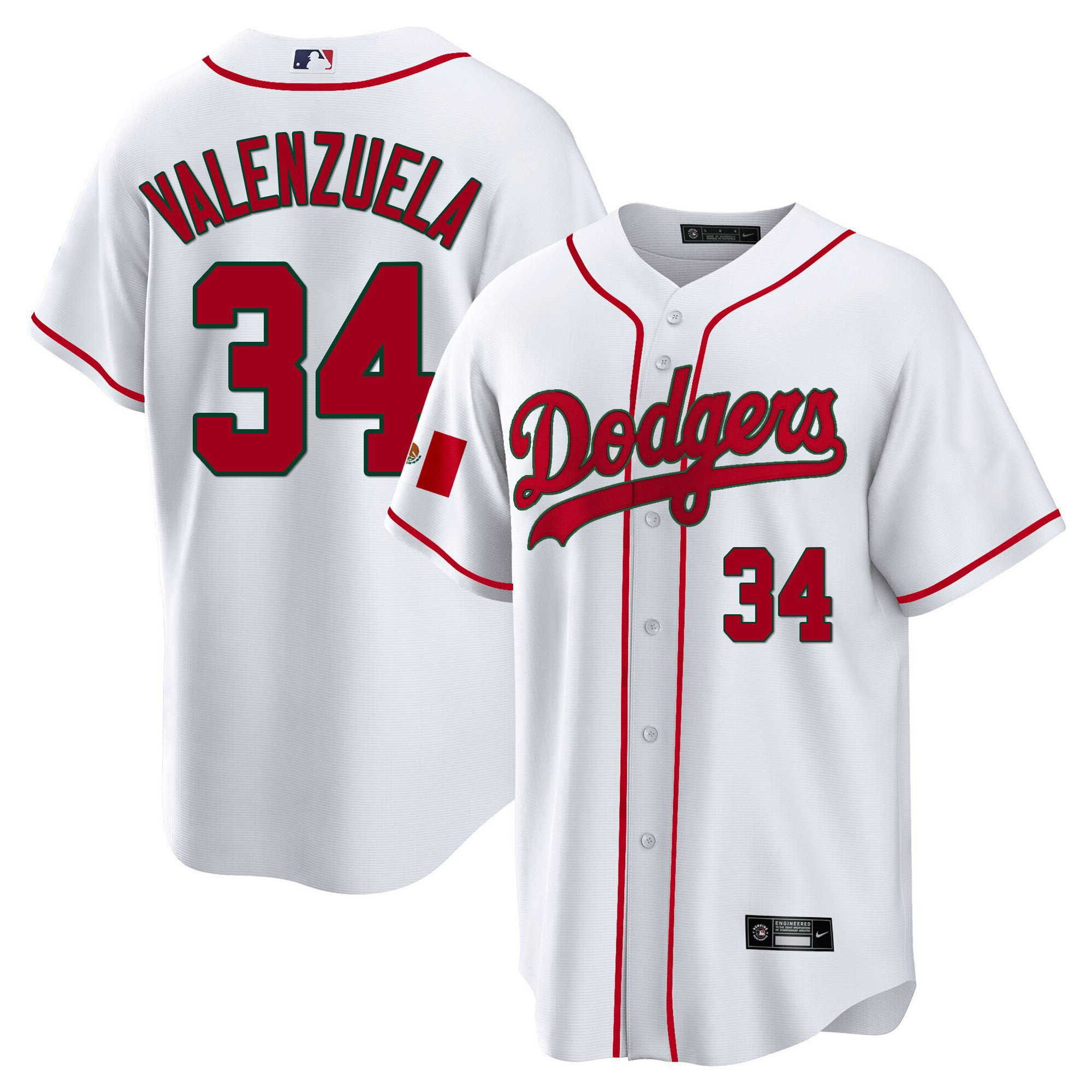 Fernando Valenzuela 34 Los Angeles Dodgers Mexico Baseball Men Jersey - White