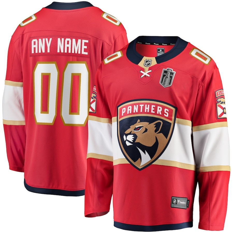 Florida Panthers 2024 Stanley Cup Final Home Breakaway Custom Name Jersey - Red