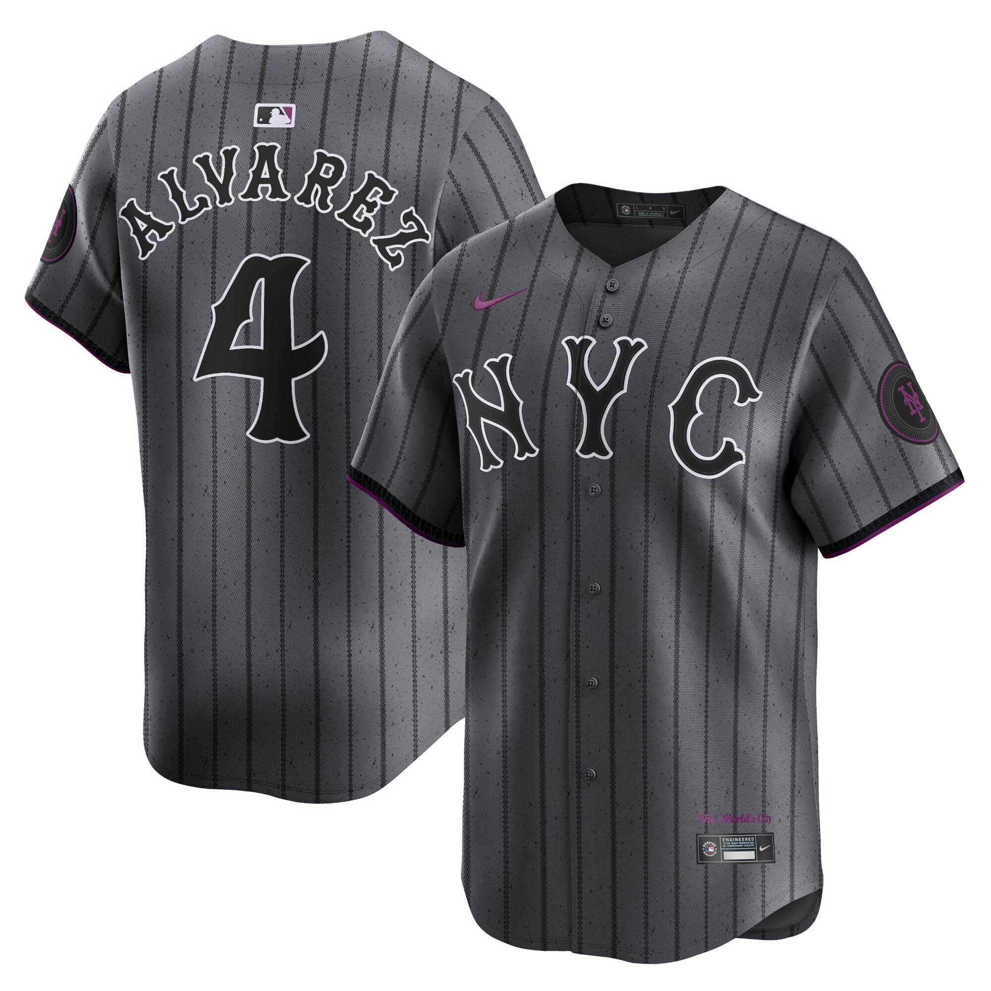 Francisco Alvarez New York Mets 2024 City Connect Limited Player Jersey - Graphite