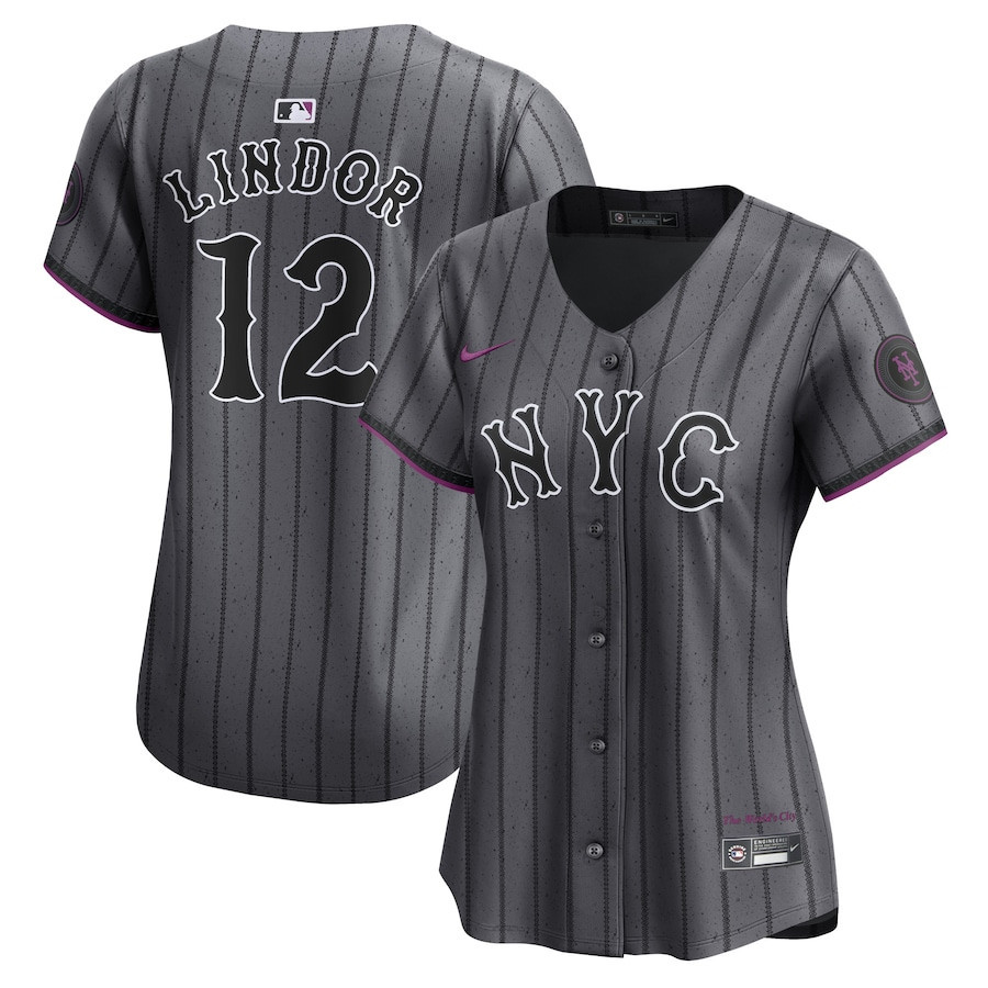 Francisco Lindor 12 New York Mets 2024 City Connect Limited Women Jersey - Graphite