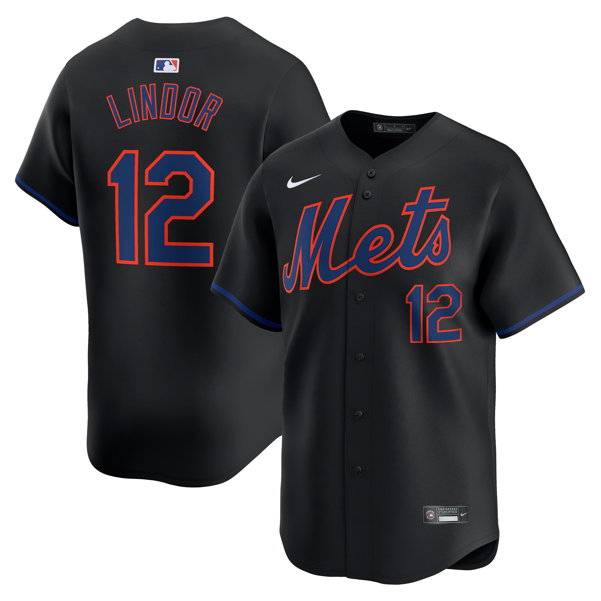 Francisco Lindor New York Mets Alternate Limited Player Jersey\u00c2\u00a0\u00e2\u20ac\u201c Black