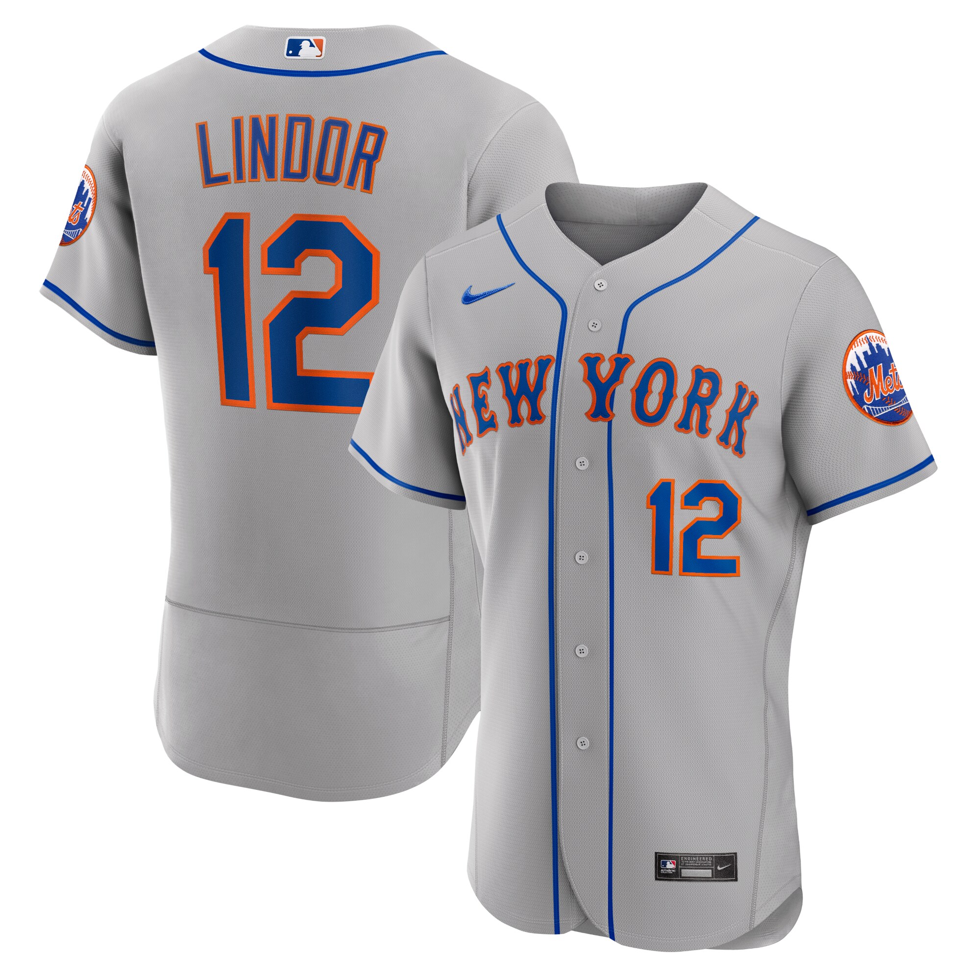 Francisco Lindor New York Mets Road Authentic Player Jersey - Gray