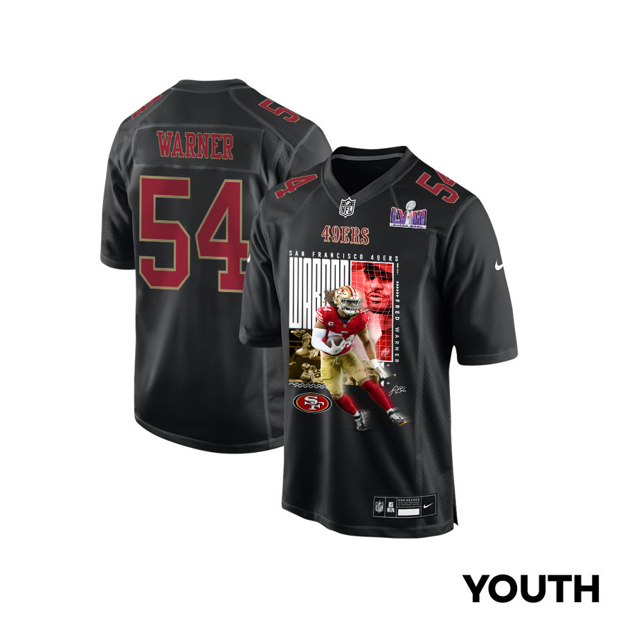 Fred Warner 54 San Francisco 49ers All-Pro Fred Fashion Game YOUTH Jersey - Carbon Black