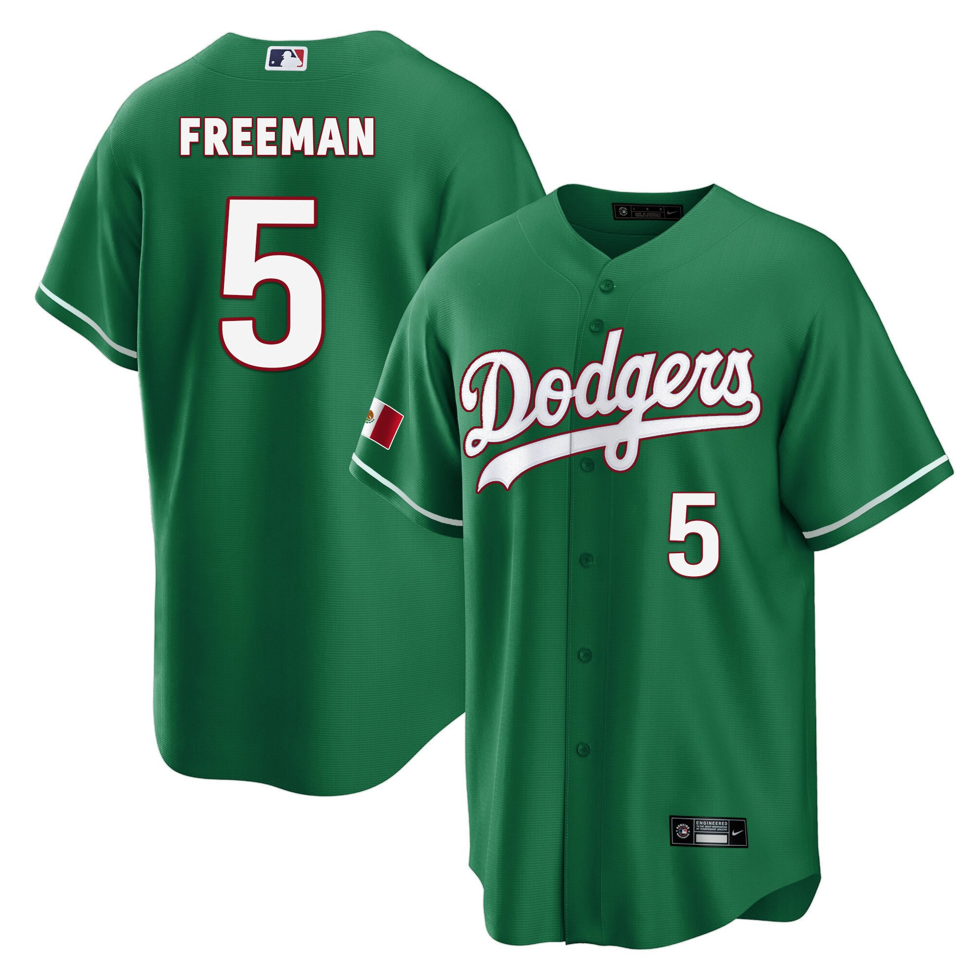 Freddie Freeman 5 Los Angeles Dodgers Mexico Baseball Men Jersey - Green