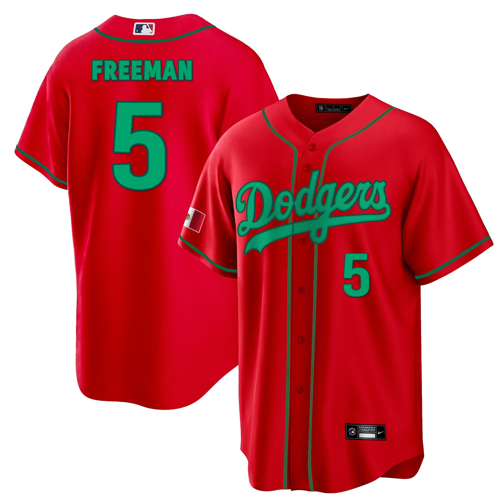 Freddie Freeman 5 Los Angeles Dodgers Mexico Baseball Men Jersey - Red