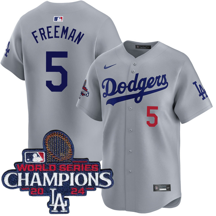 Freddie Freeman Los Angeles Dodgers Alternate Road Limited World Series Champions Jersey