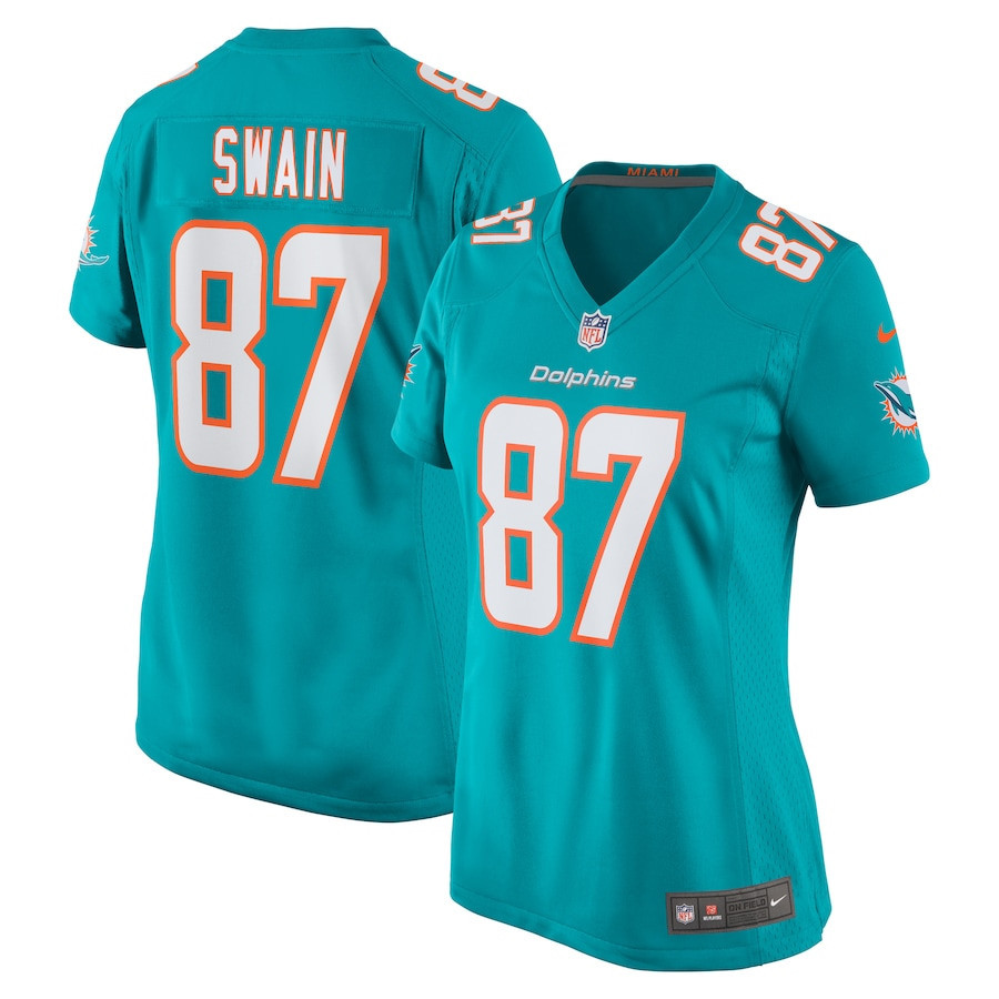 Freddie Swain 87 Miami Dolphins Women Game Jersey - Aqua