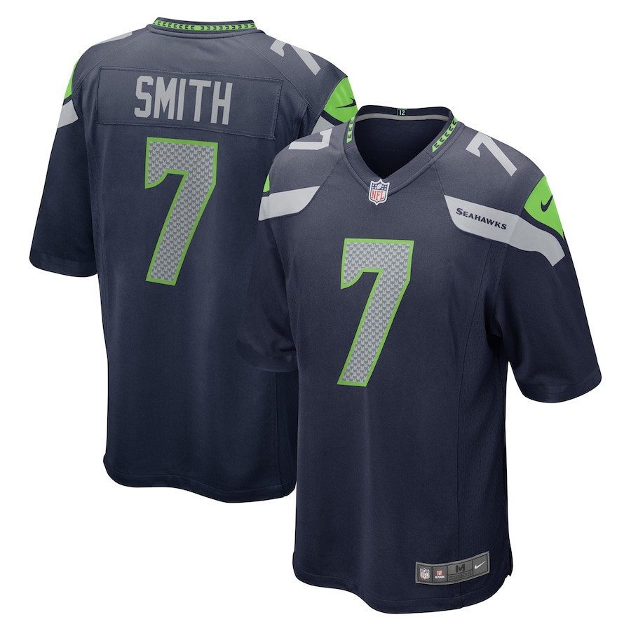 Geno Smith 7 Seattle Seahawks Men Game Jersey - College Navy