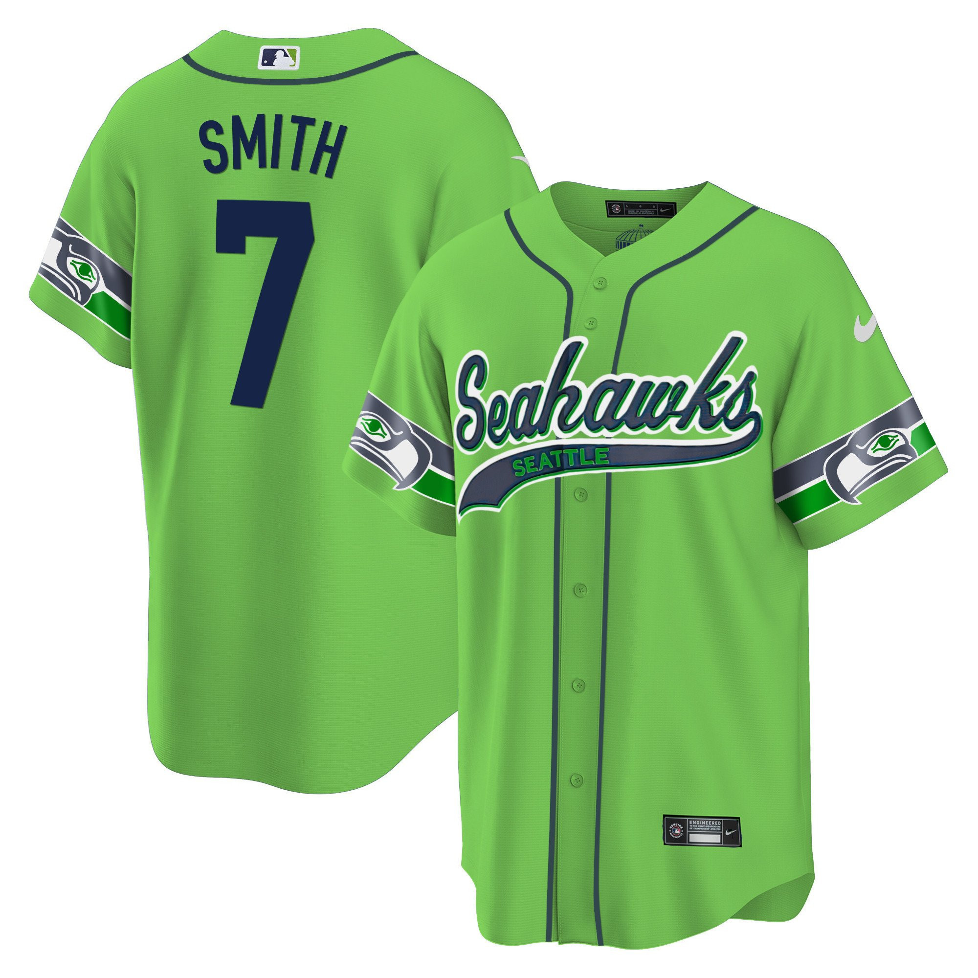 Geno Smith 7 Seattle Seahawks Men Jersey - Green