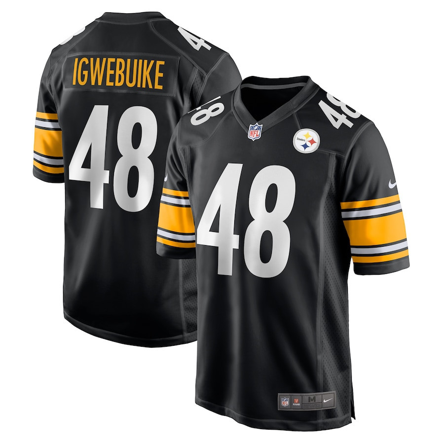 Godwin Igwebuike 48 Pittsburgh Steelers Men Game Jersey - Black