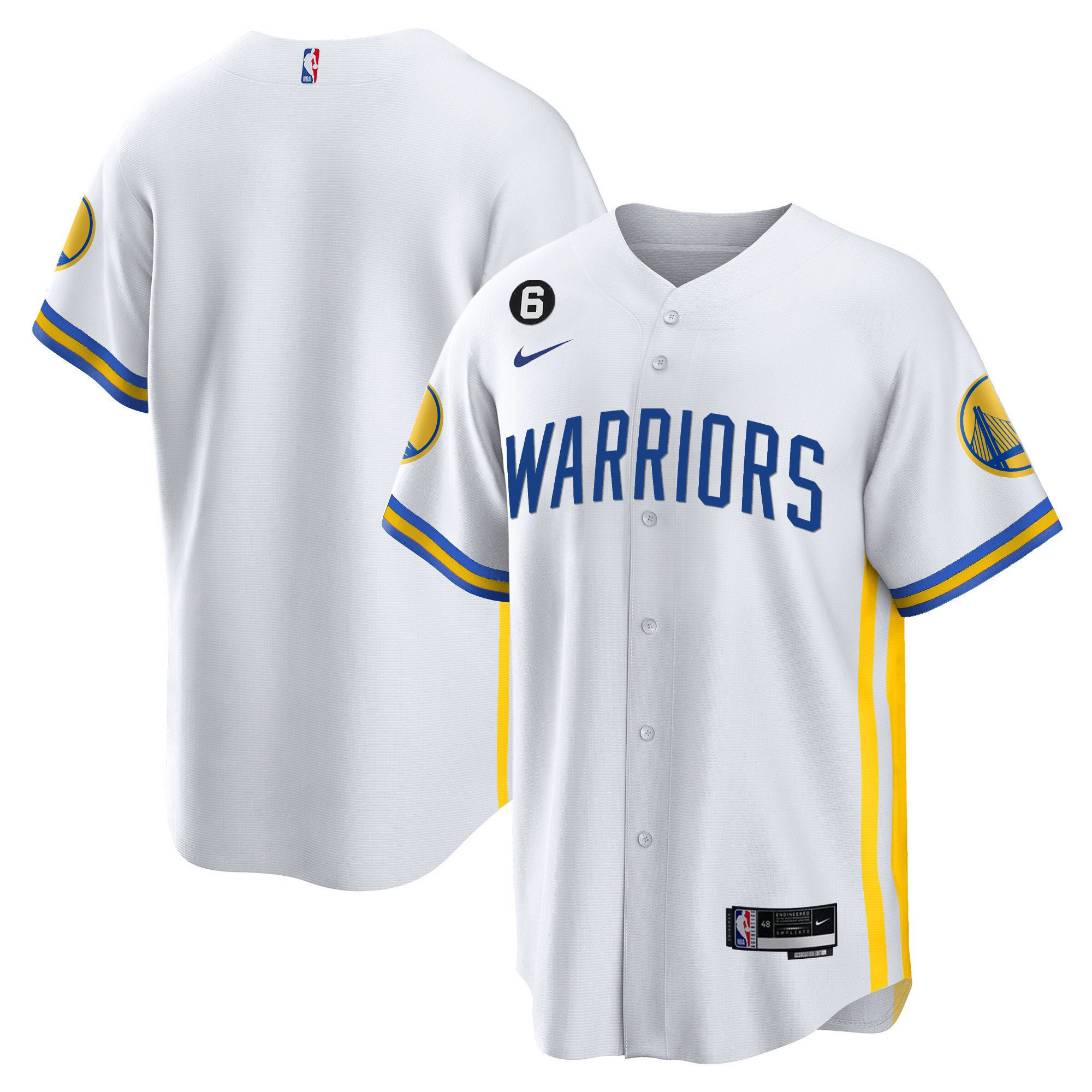 Golden State Warriors Baseball Men Jersey - White