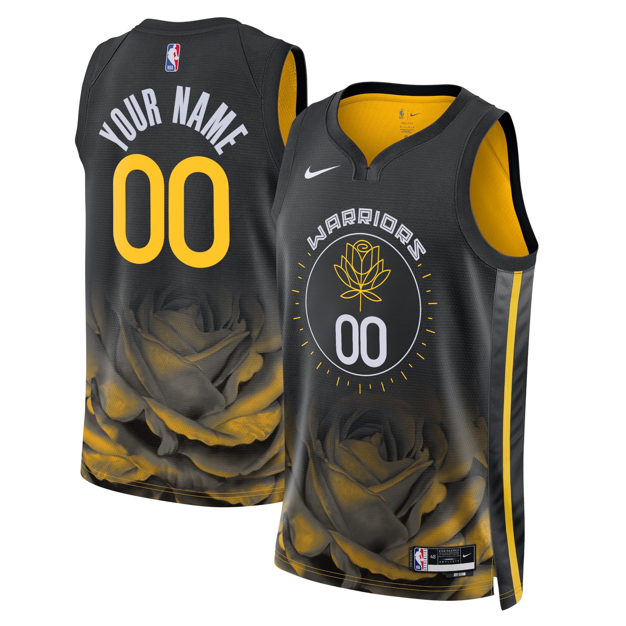 Golden State Warriors Unisex 2022\/23 Swingman Custom Jersey - City Edition - Black