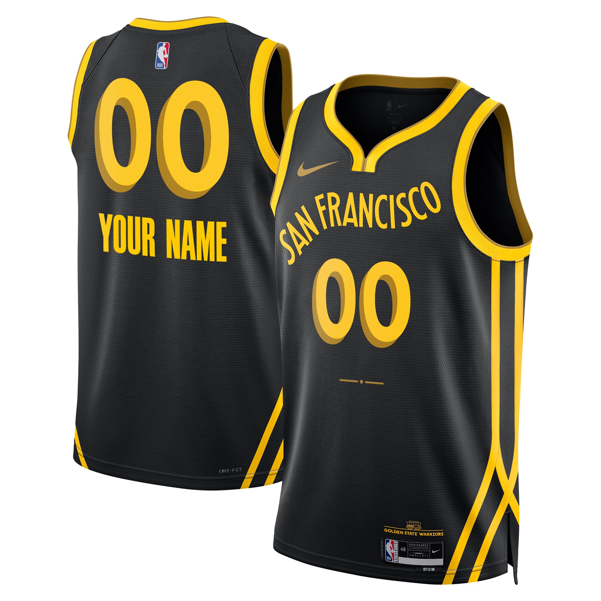 Golden State Warriors Unisex 2023\/24 Custom Swingman Jersey - Black - City Edition