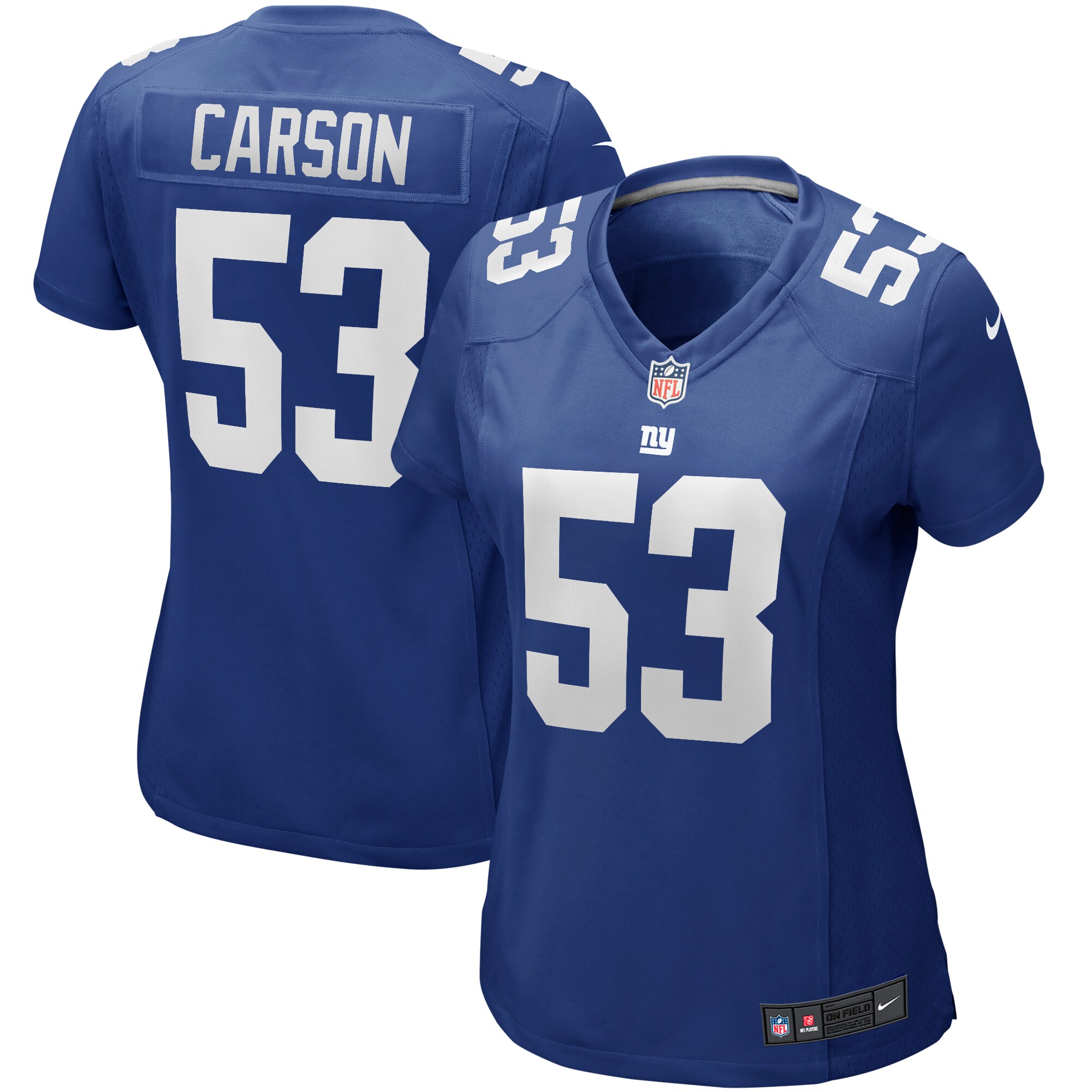 Harry Carson New York Giants Women's Game Retired Player Jersey - Royal