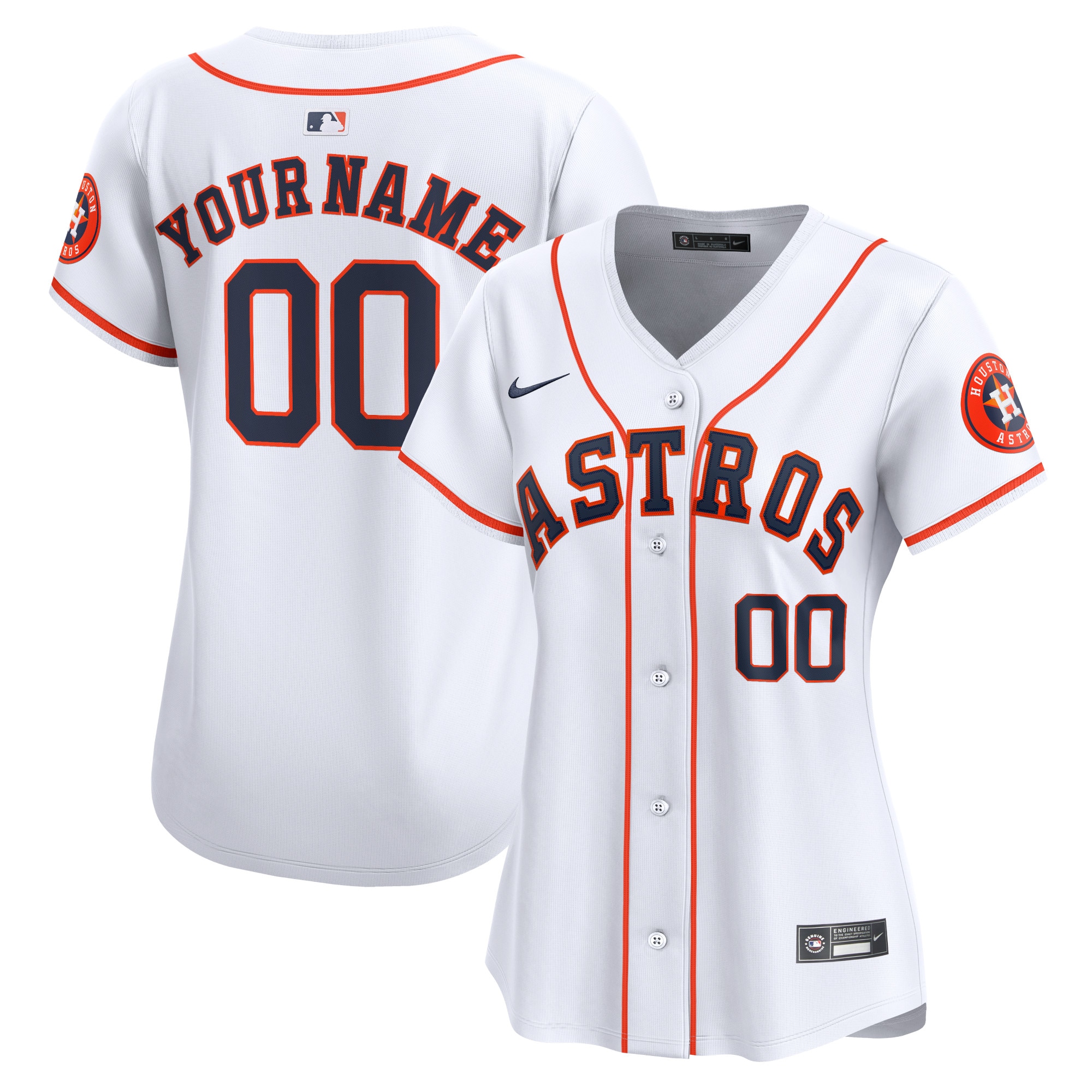 Houston Astros Women's Home Limited Custom Jersey - White
