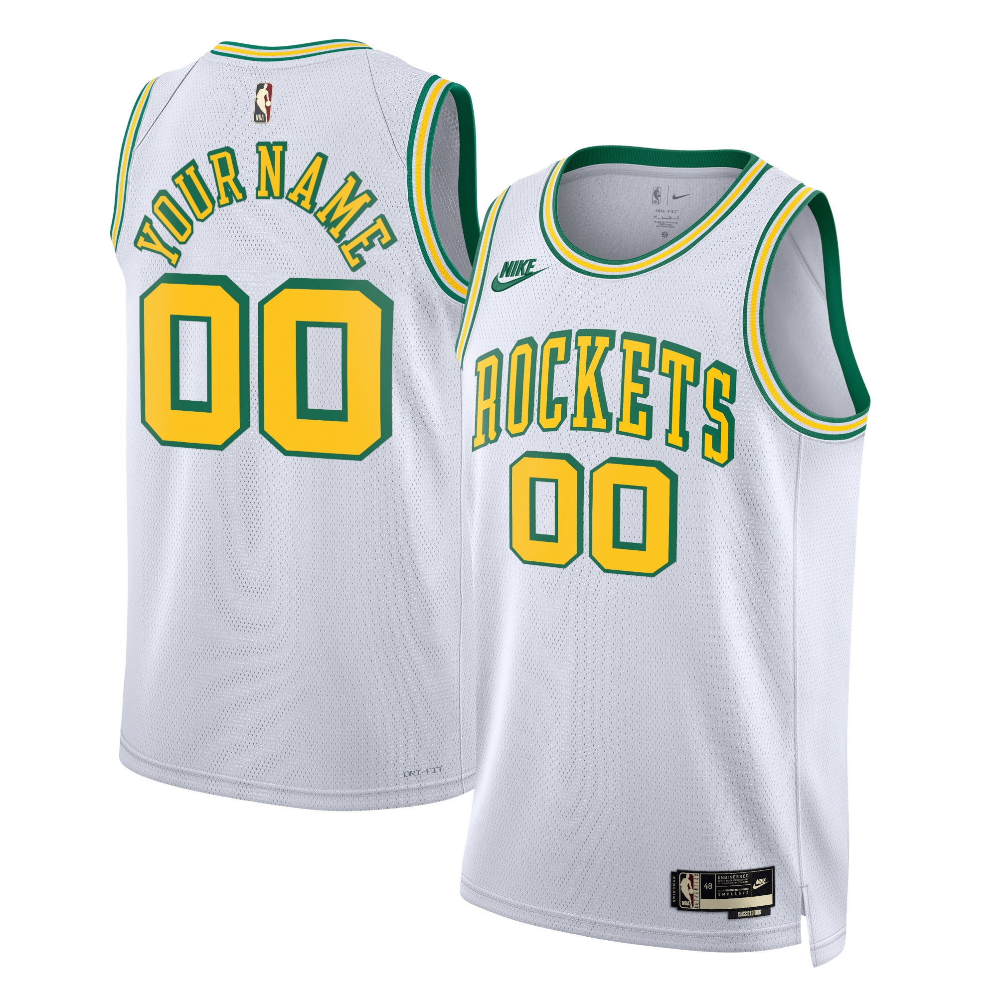 Houston Rockets Unisex 2022\/23 Custom Swingman Jersey - Classic Edition - White