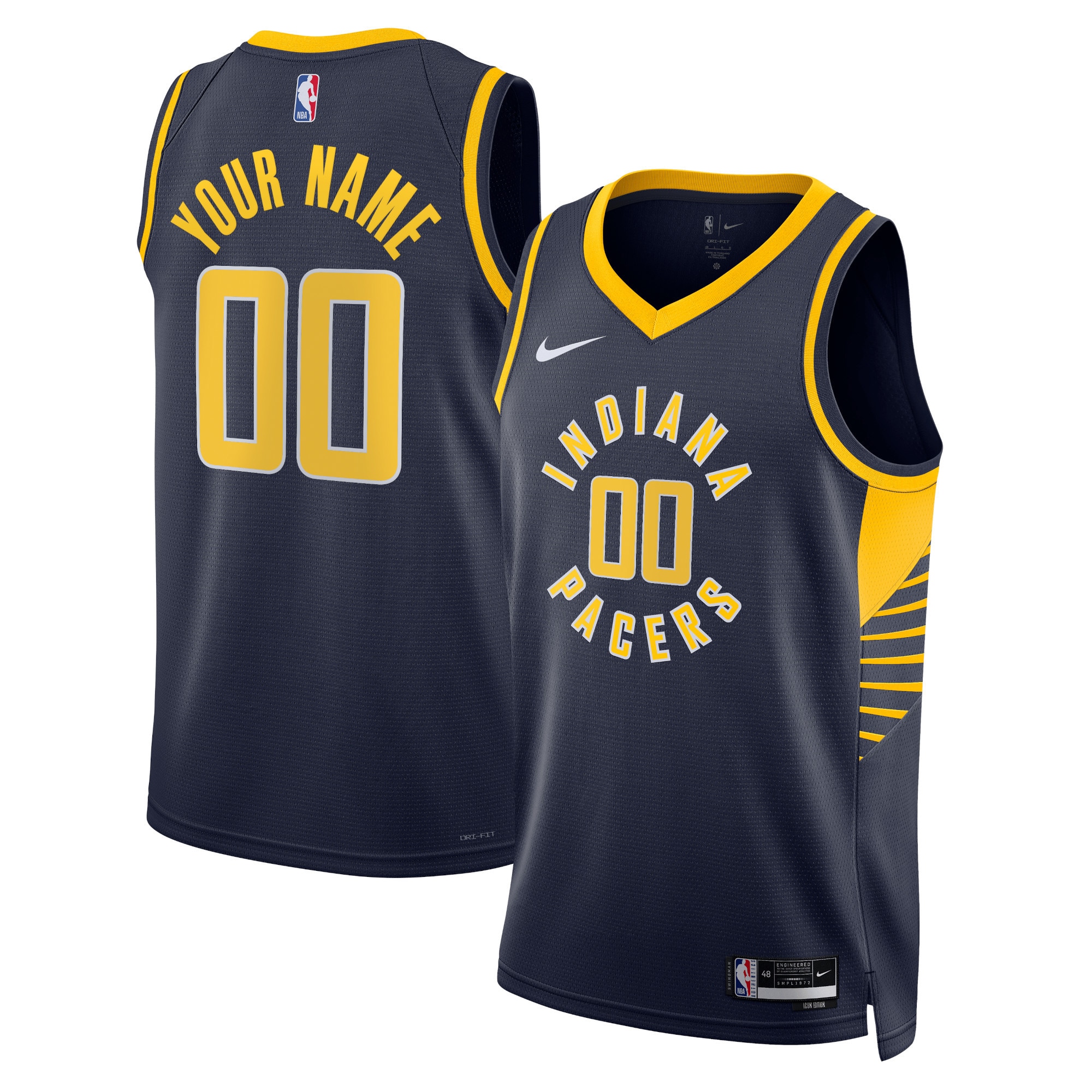 Indiana Pacers Unisex 2022\/23 Swingman Custom Jersey Navy - Icon Edition