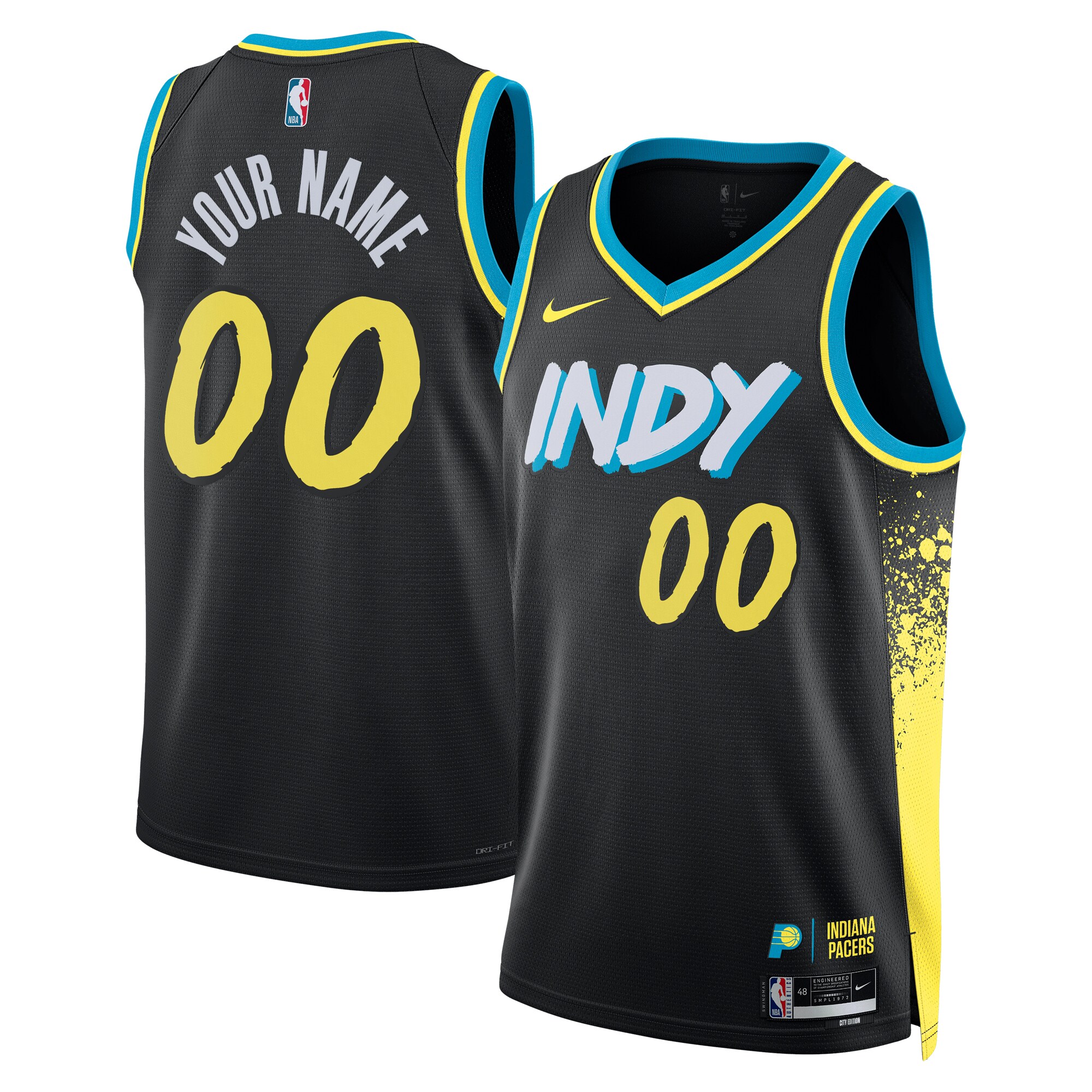 Indiana Pacers Unisex 2023\/24 Custom Swingman Jersey - Black - City Edition