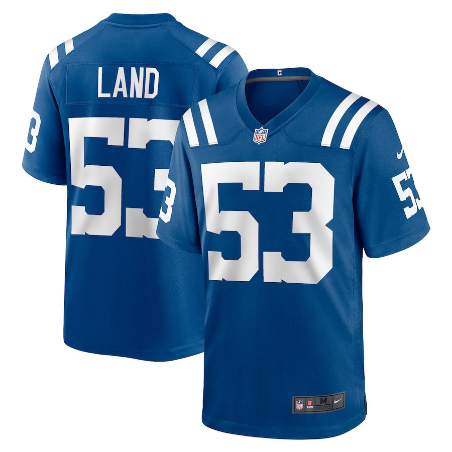 Isaiah Land 53 Indianapolis Colts Men Team Game Jersey - Royal