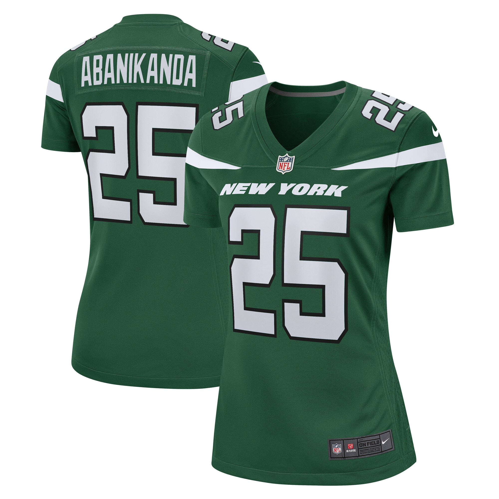 Israel Abanikanda New York Jets Women's Game Jersey - Gotham Green