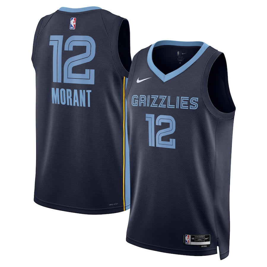 Ja Morant 12 Memphis Grizzlies Unisex Swingman Jersey - Icon Edition - Navy