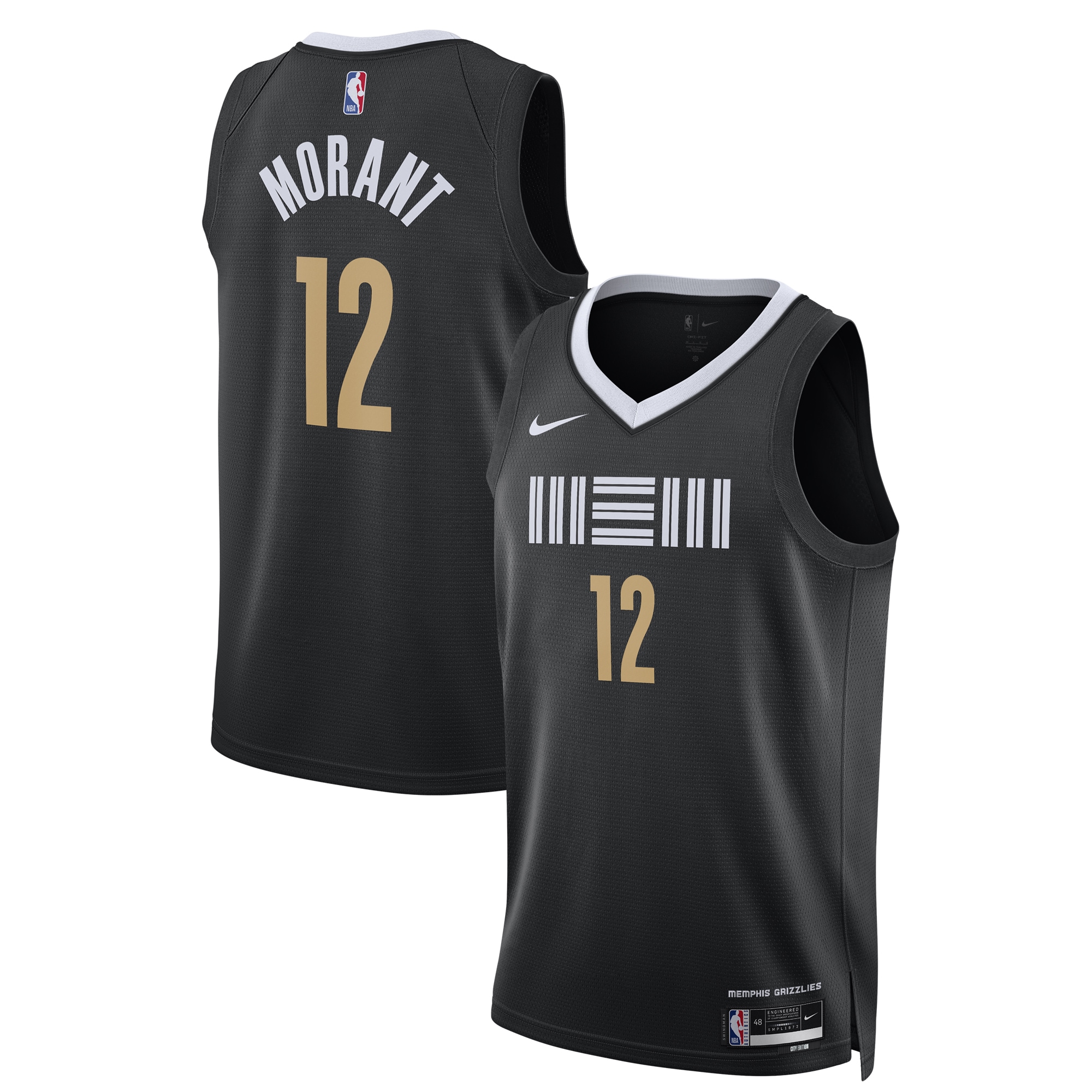 Ja Morant Memphis Grizzlies Unisex 2023\/24 Swingman Jersey - Black - City Edition