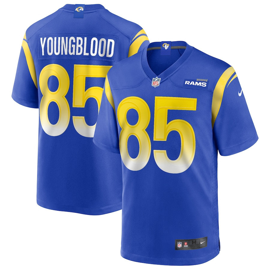 Jack Youngblood 85 Los Angeles Rams Men Game Retired Jersey - Royal