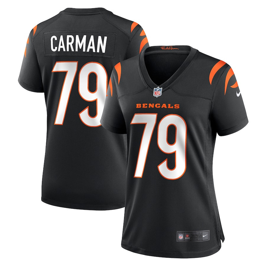 Jackson Carman 79 Cincinnati Bengals Women Game Jersey - Black