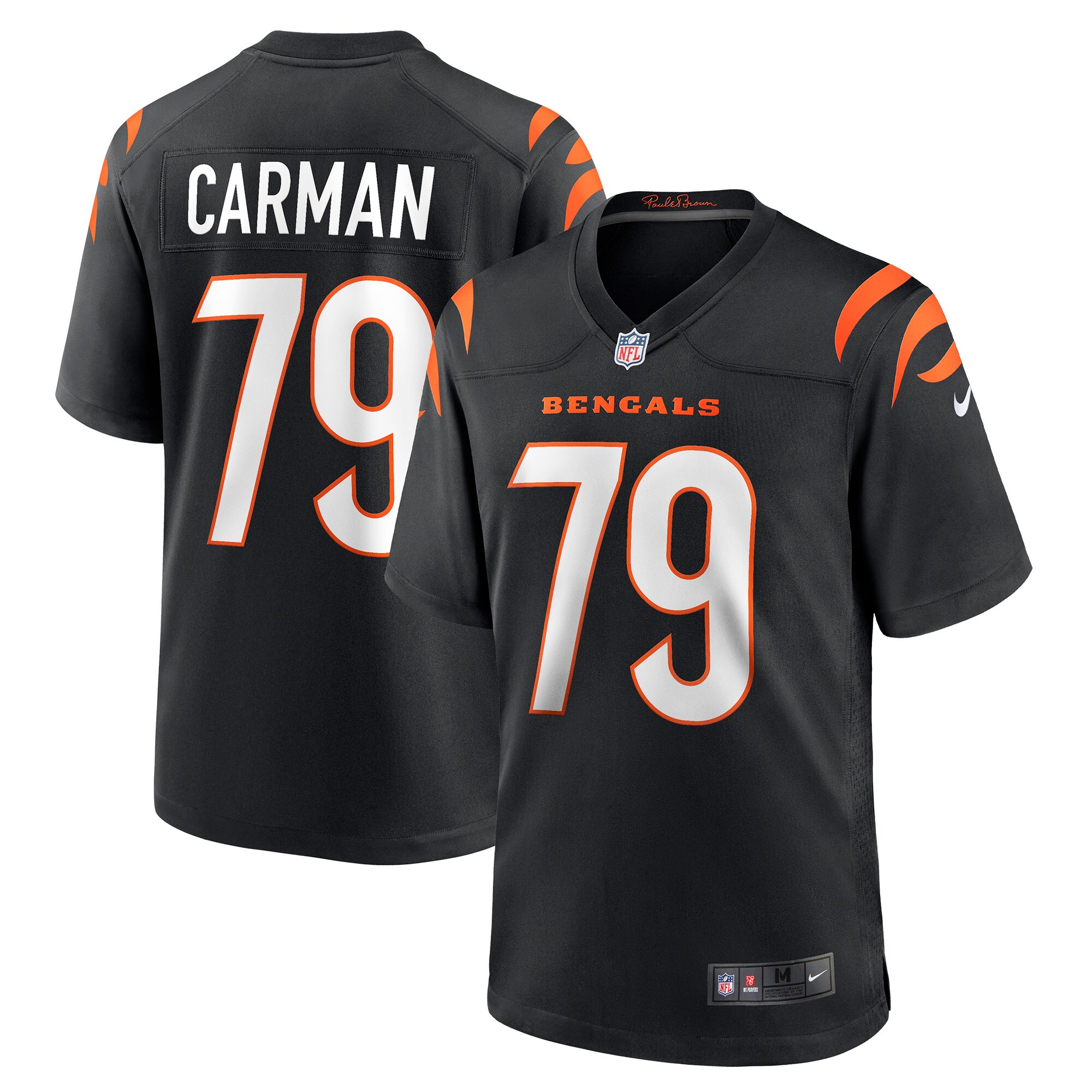 Jackson Carman Cincinnati Bengals Game Jersey - Black