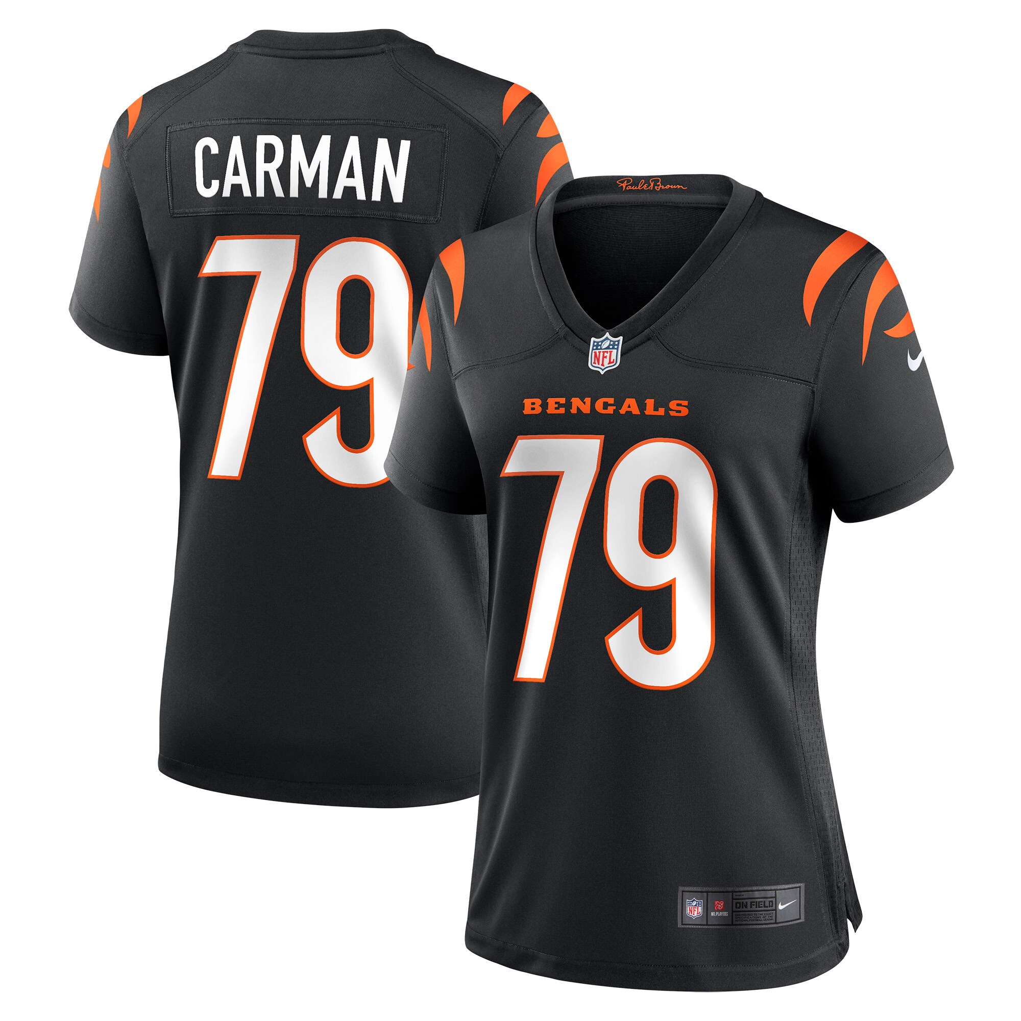 Jackson Carman Cincinnati Bengals Women's Game Jersey - Black