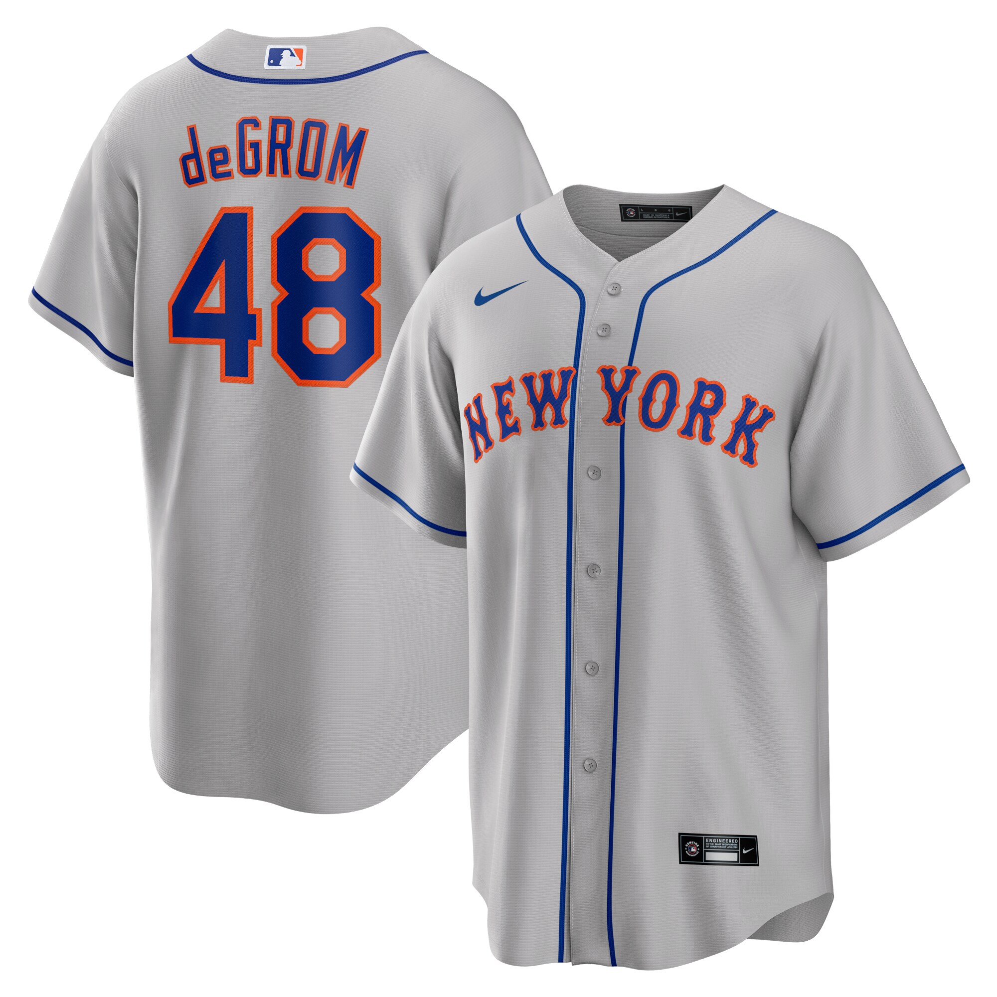 Jacob deGrom New York Mets Road Replica Player Name Jersey - Gray