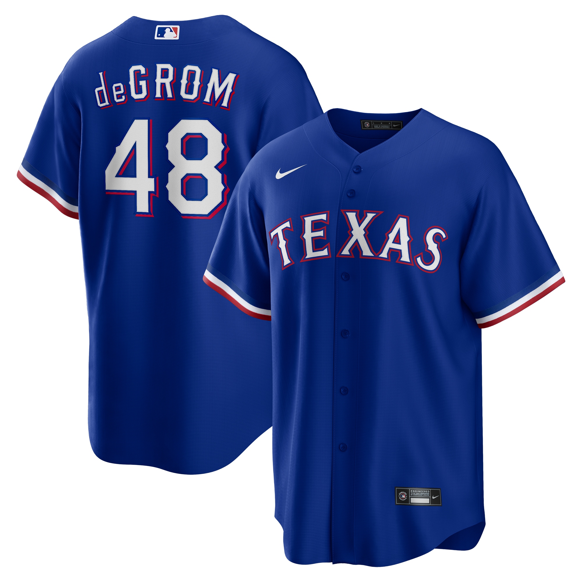 Jacob deGrom Texas Rangers Away Replica Player Jersey - Royal