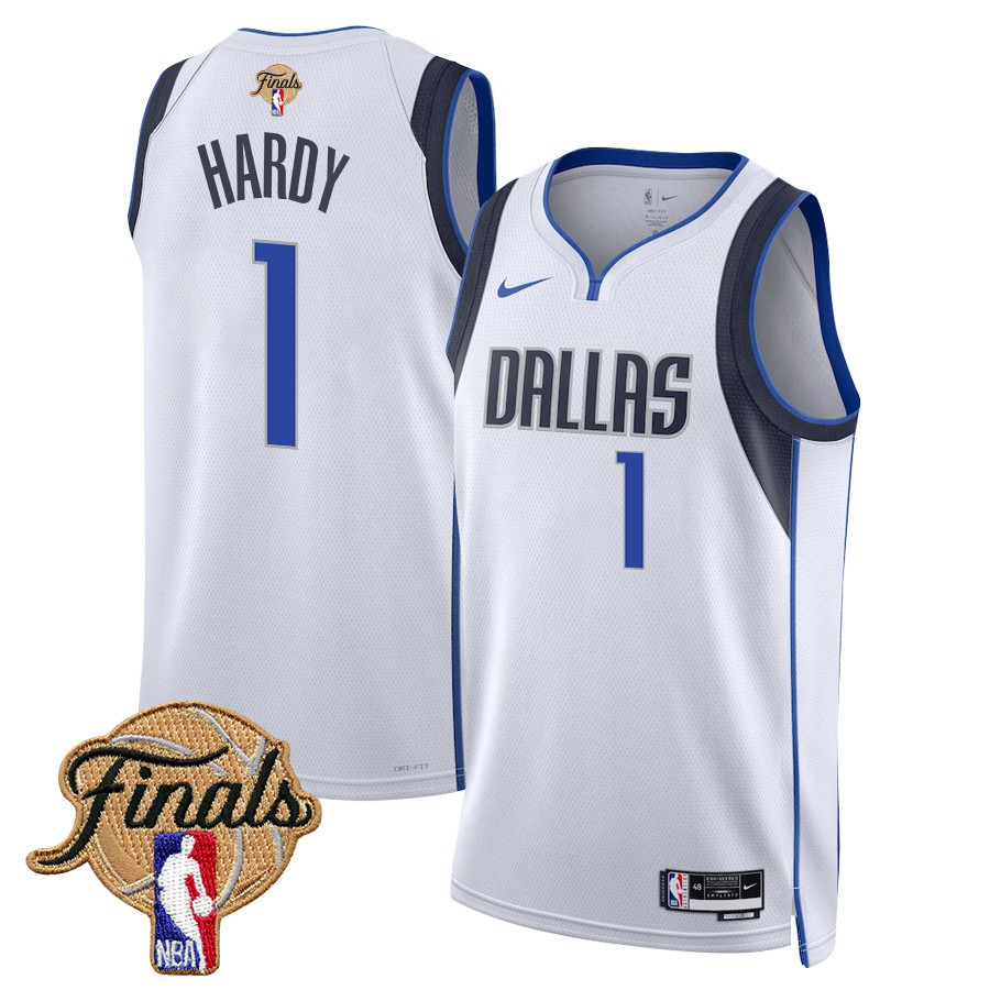 Jaden Hardy 1 Dallas Mavericks 2024 FINALS PATCH Swingman Jersey - Association Edition - White