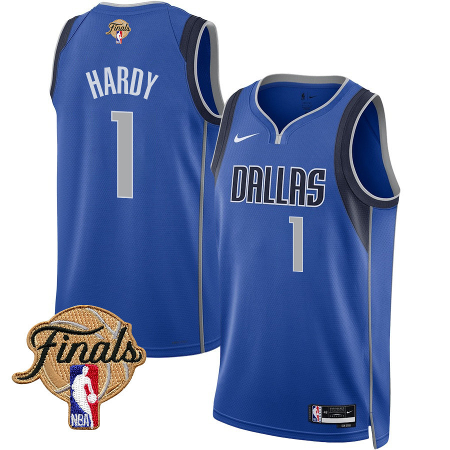 Jaden Hardy 1 Dallas Mavericks 2024 FINALS PATCH Swingman Jersey - Icon Edition - Blue