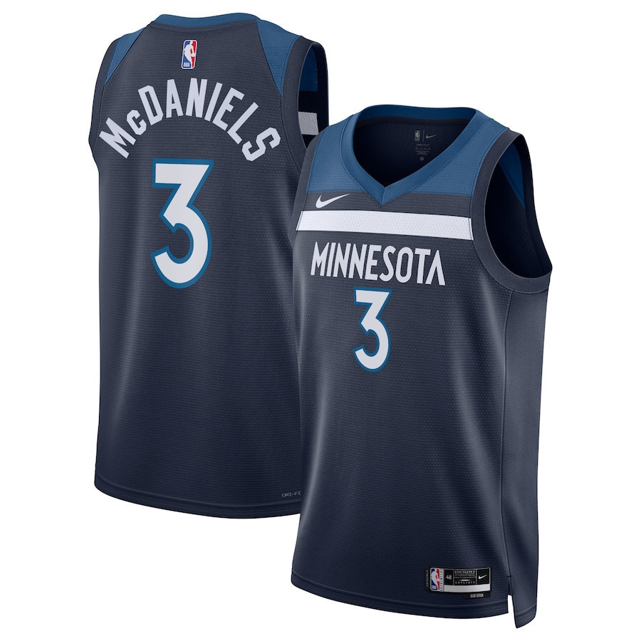 Jaden McDaniels 3 Minnesota Timberwolves Unisex Swingman Jersey - Icon Edition - Navy
