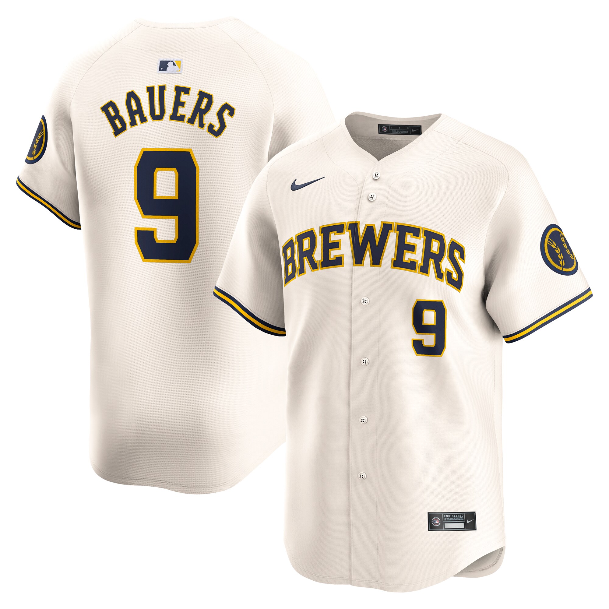 Jake Bauers Milwaukee Brewers Home Limited Player Jersey - Cream
