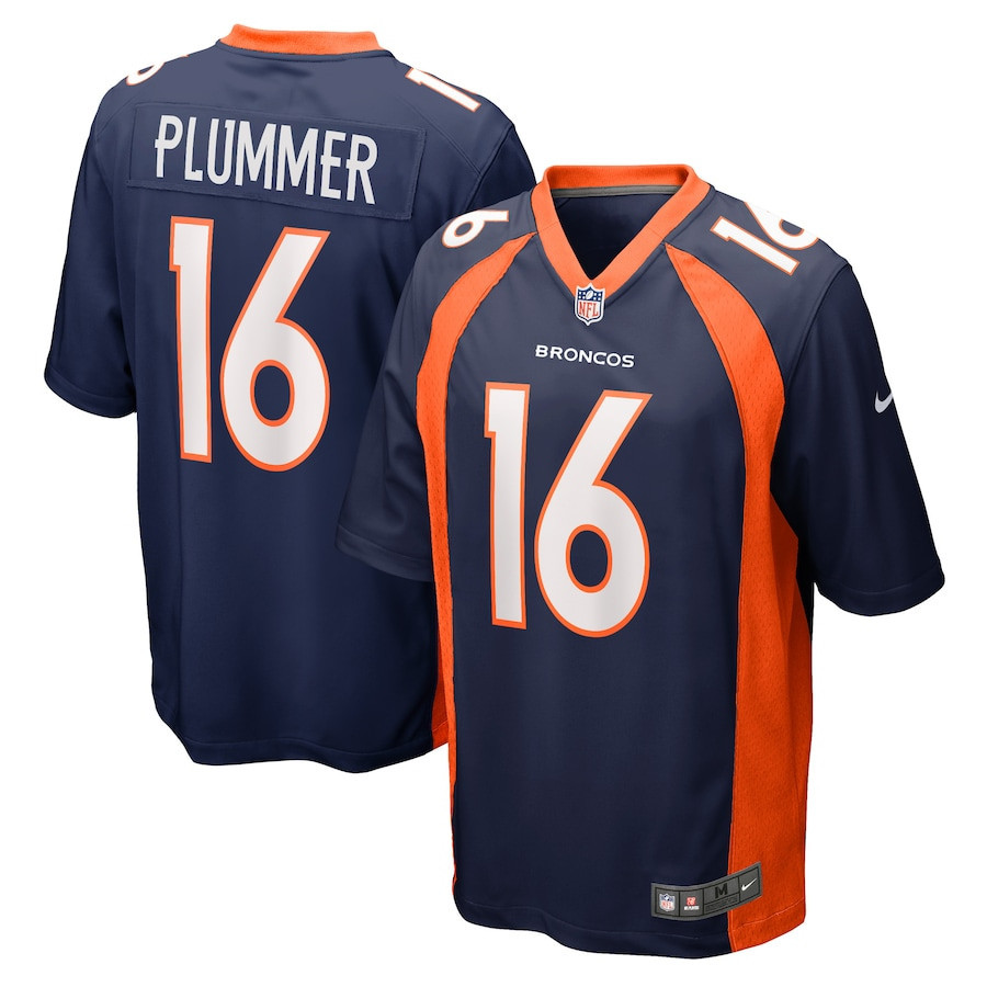 Jake Plummer 16 Denver Broncos Men Game Retired Jersey - Navy