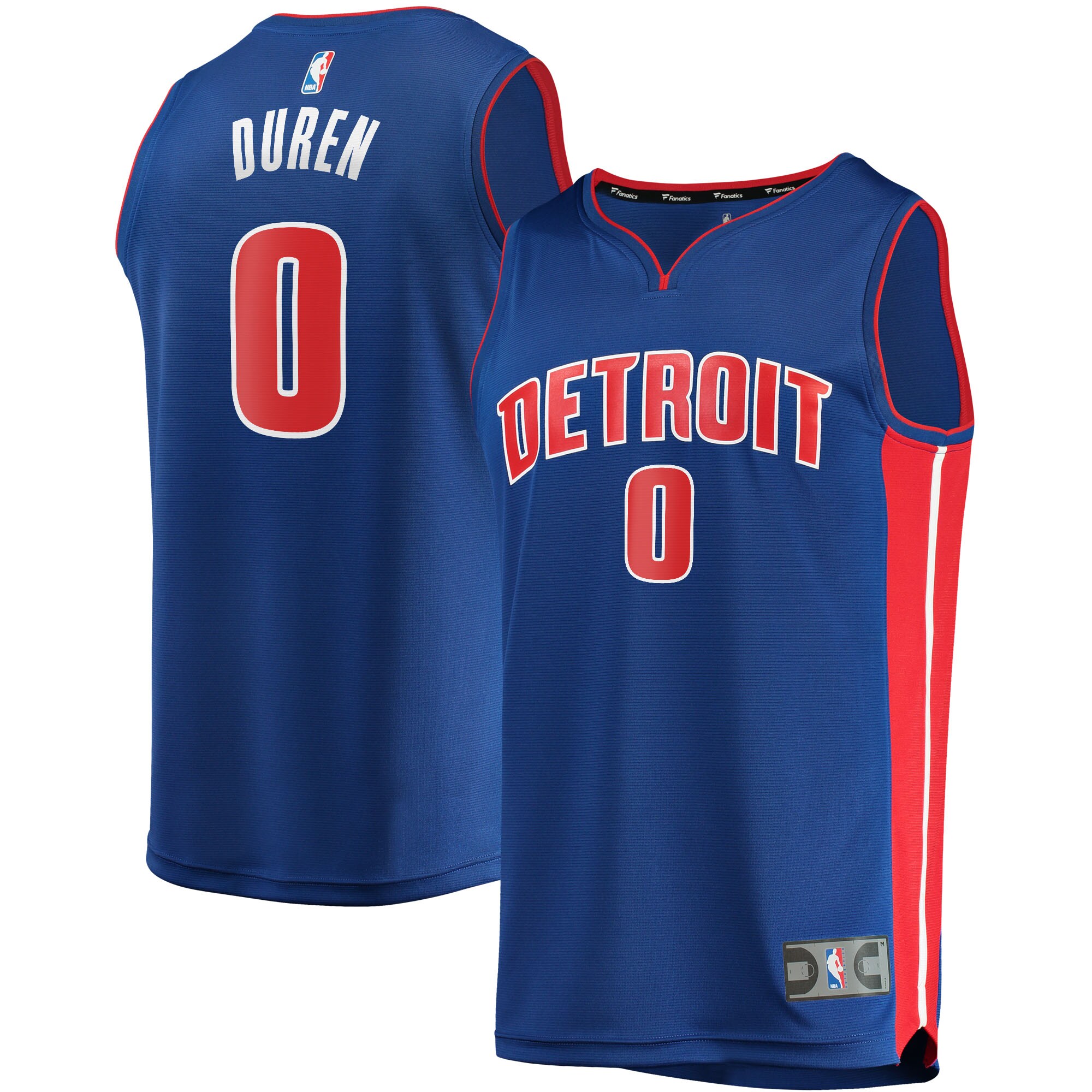 Jalen Duren Detroit Pistons Fanatics Fast Break Replica Jersey - Icon Edition - Blue