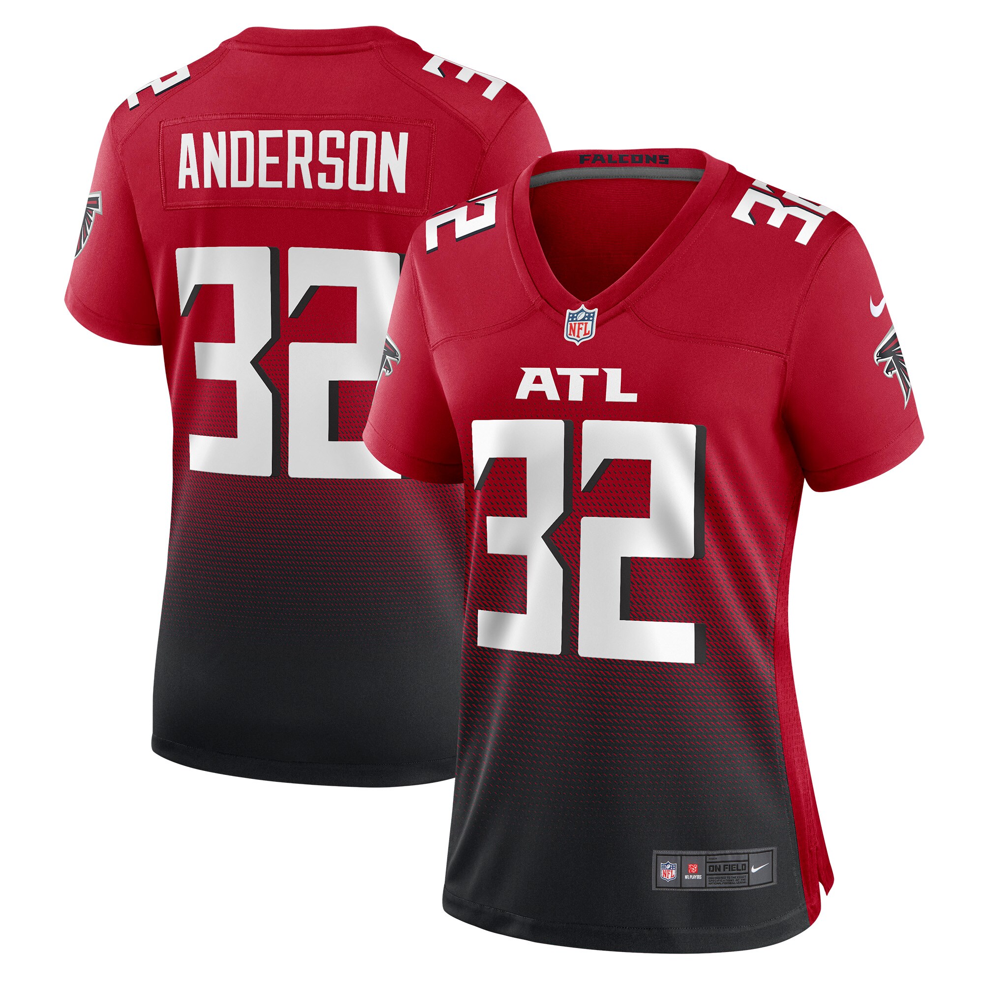 Jamal Anderson Atlanta Falcons Women's Retired Game Jersey - Red