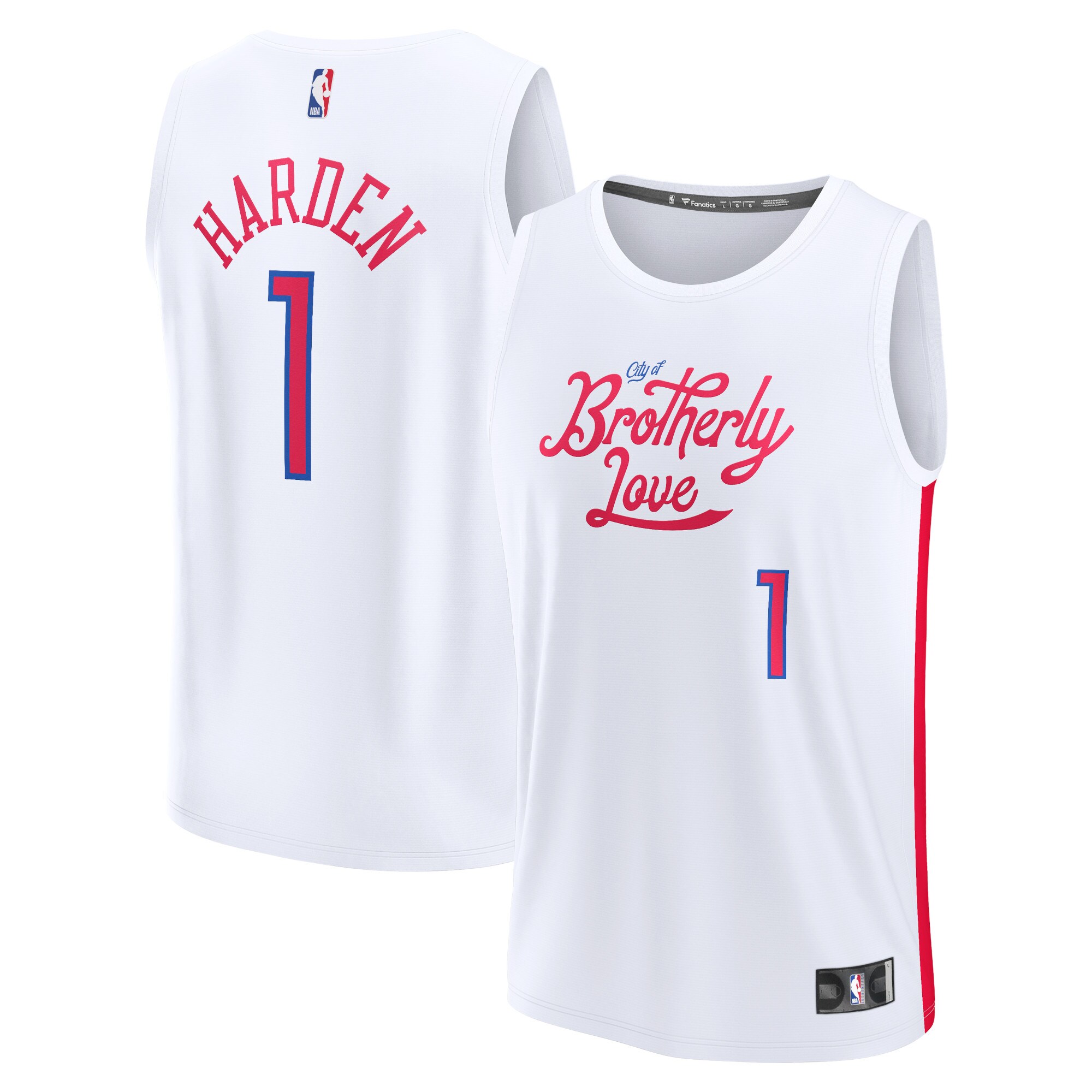 James Harden Philadelphia 76ers Fanatics Youth Fastbreak Jersey - City Edition - White