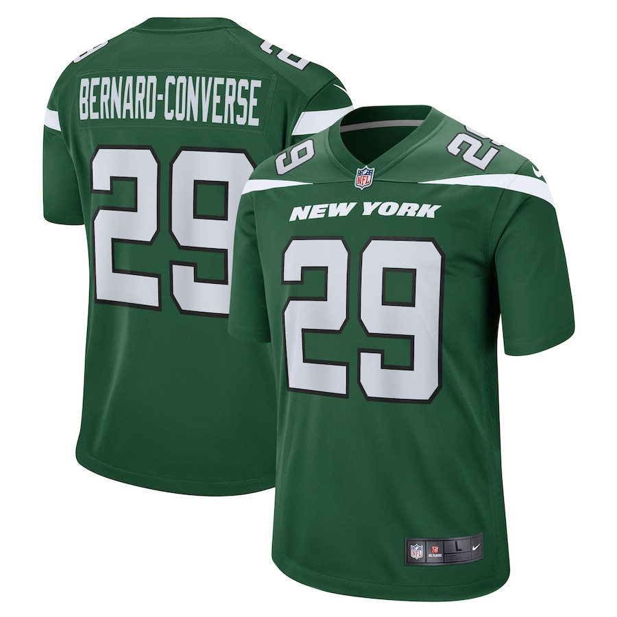 Jarrick Bernard Converse 29 New York Jets Men Game Jersey - Gotham Green