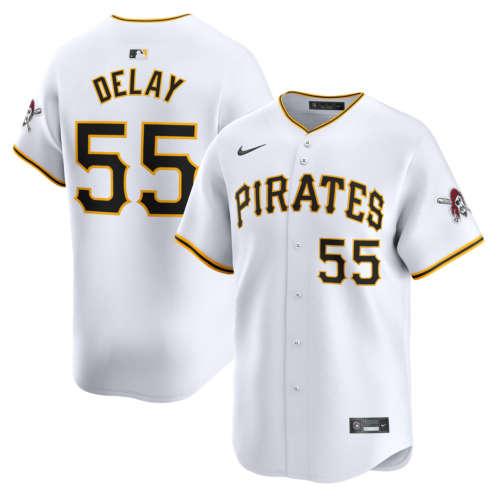 Jason Delay Pittsburgh Pirates Home Limited Player Jersey\u00c2\u00a0\u00e2\u20ac\u201c White