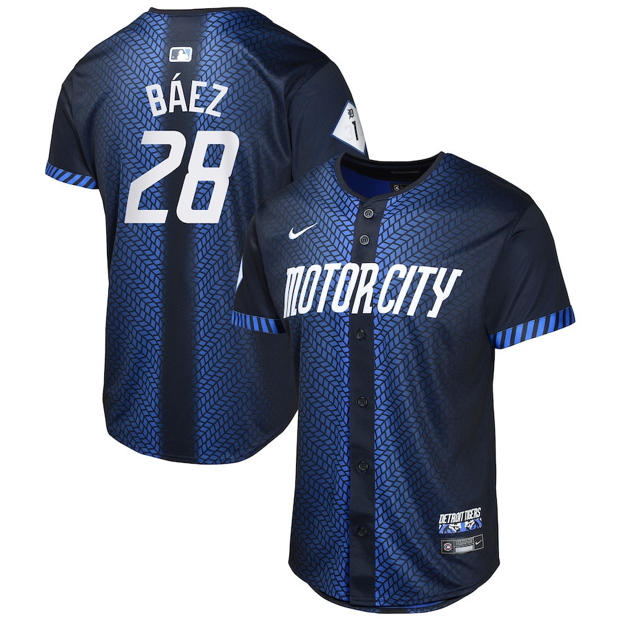 Javier Baez 28 Detroit Tigers 2024 City Connect Limited YOUTH Jersey - Navy